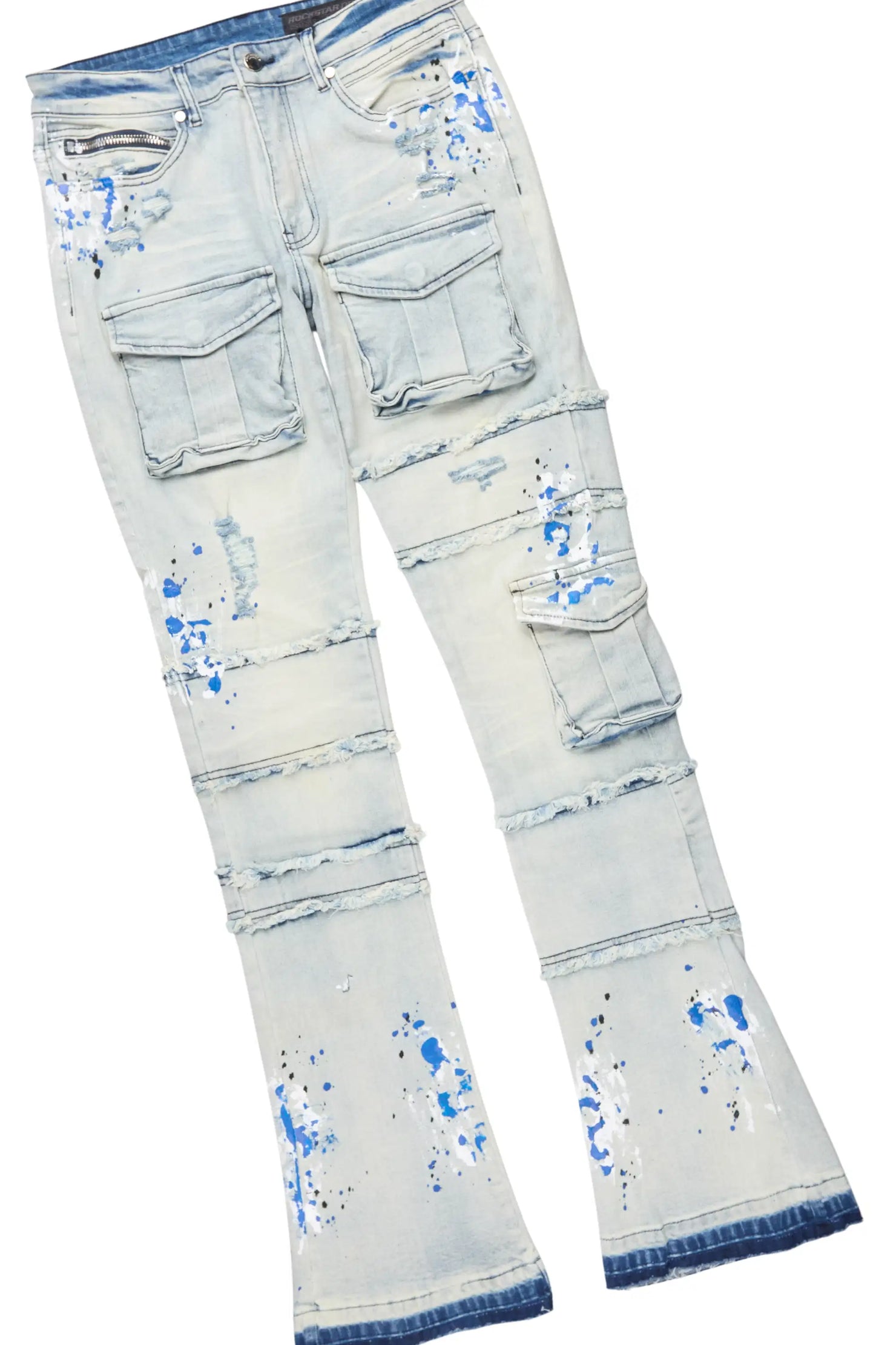 States 2.0 Royal/Light Blue Hoodie/Stacked Flare Jean Set