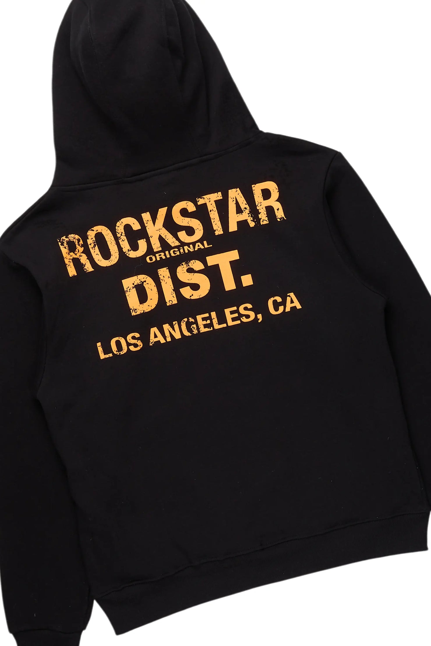 Folly Black/Orange Hoodie/Baggy Stacked Flare Pant Set