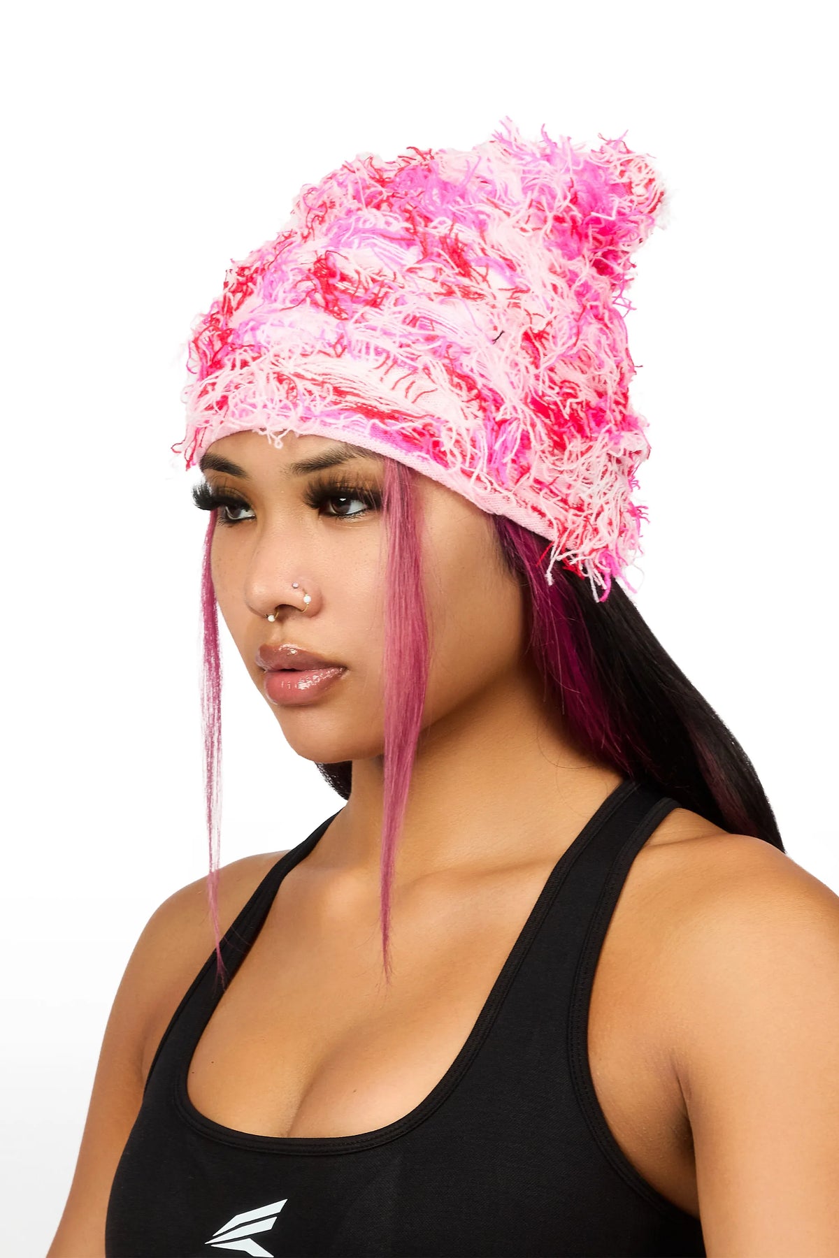 Kasaia Pink Fuzzy Cat Ear Beanie