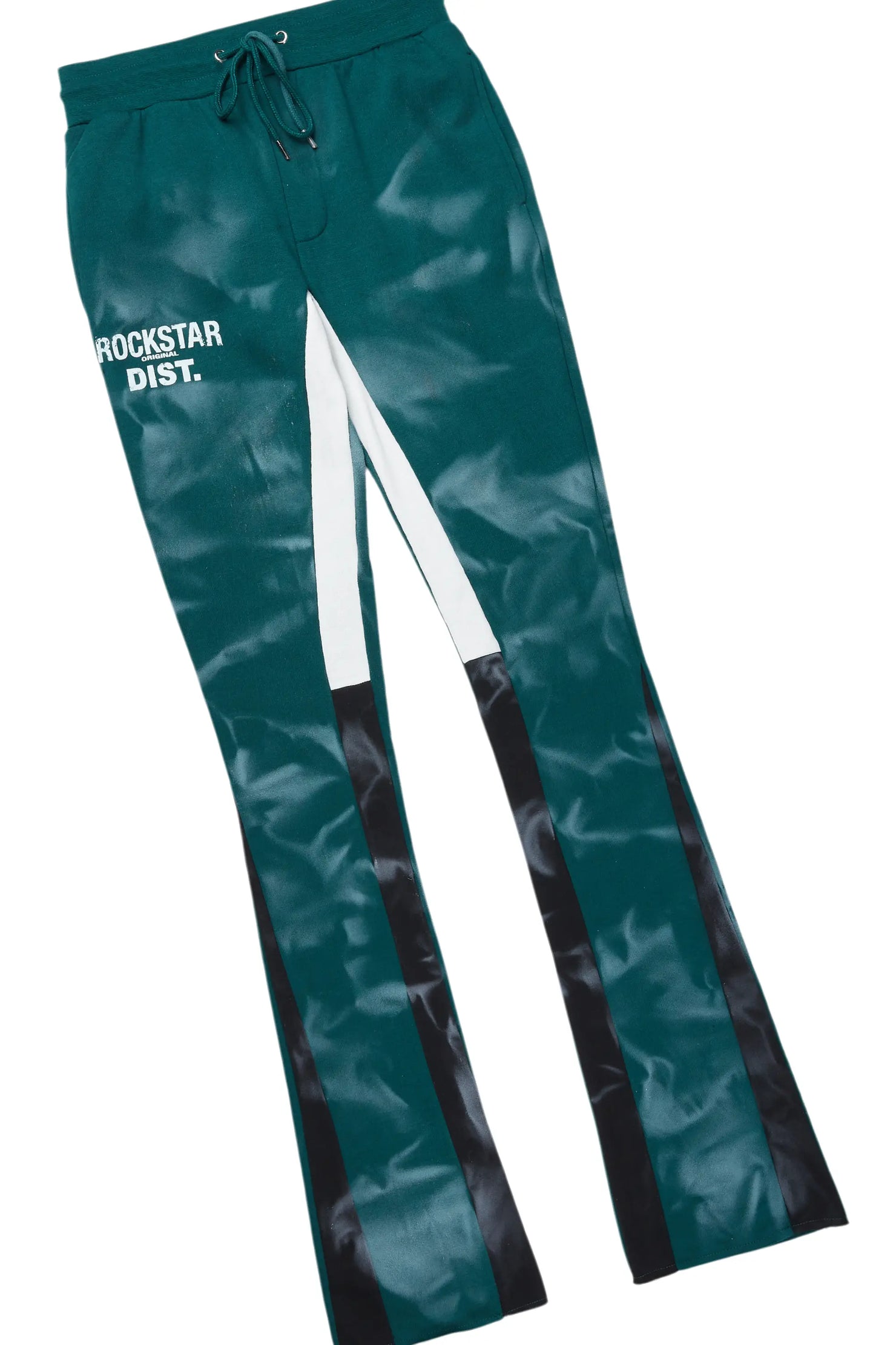 Nelly Dark Green Hoodie Stacked Flare Track Set