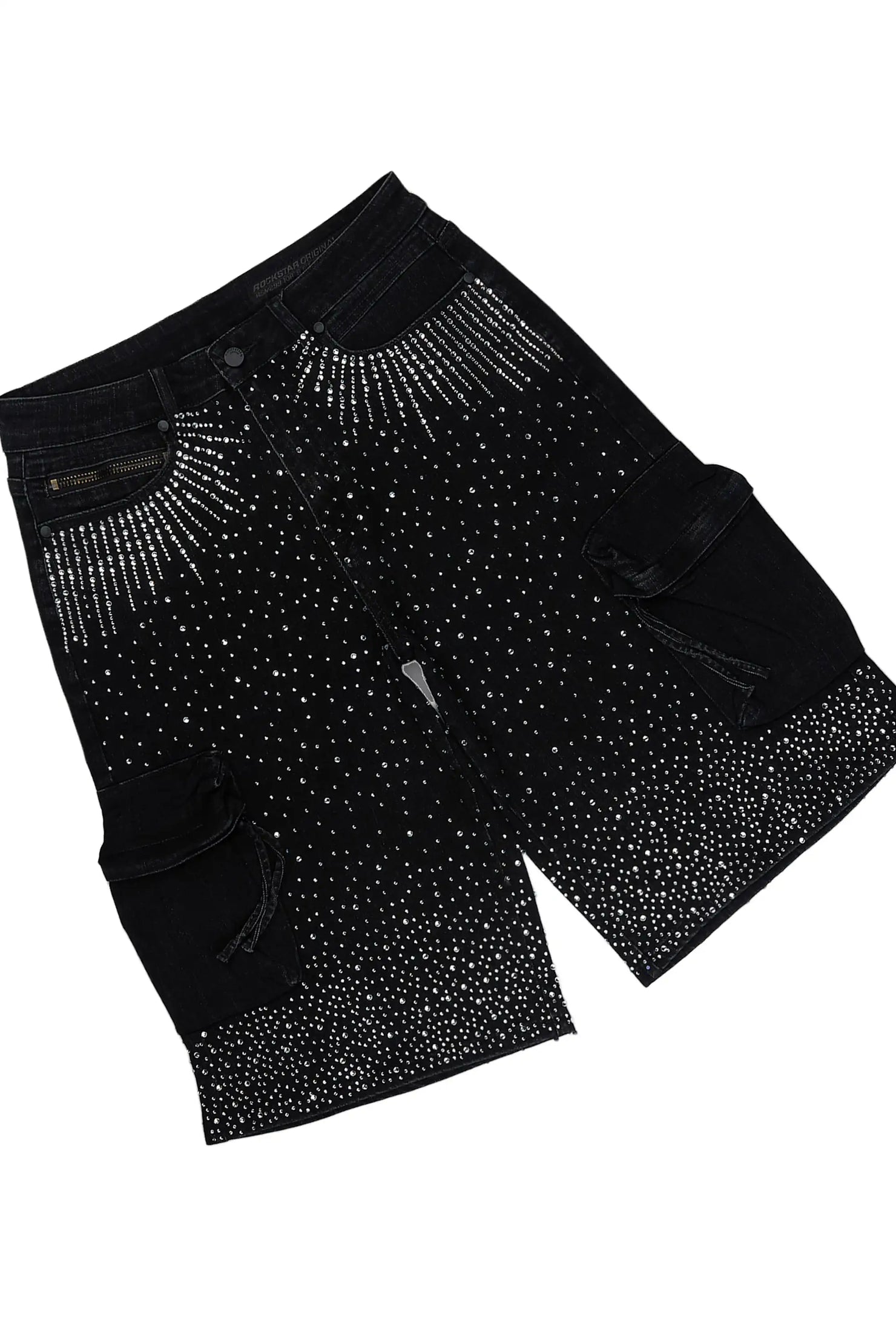 Keoni Black Rhinestone T-Shirt Denim Short Set