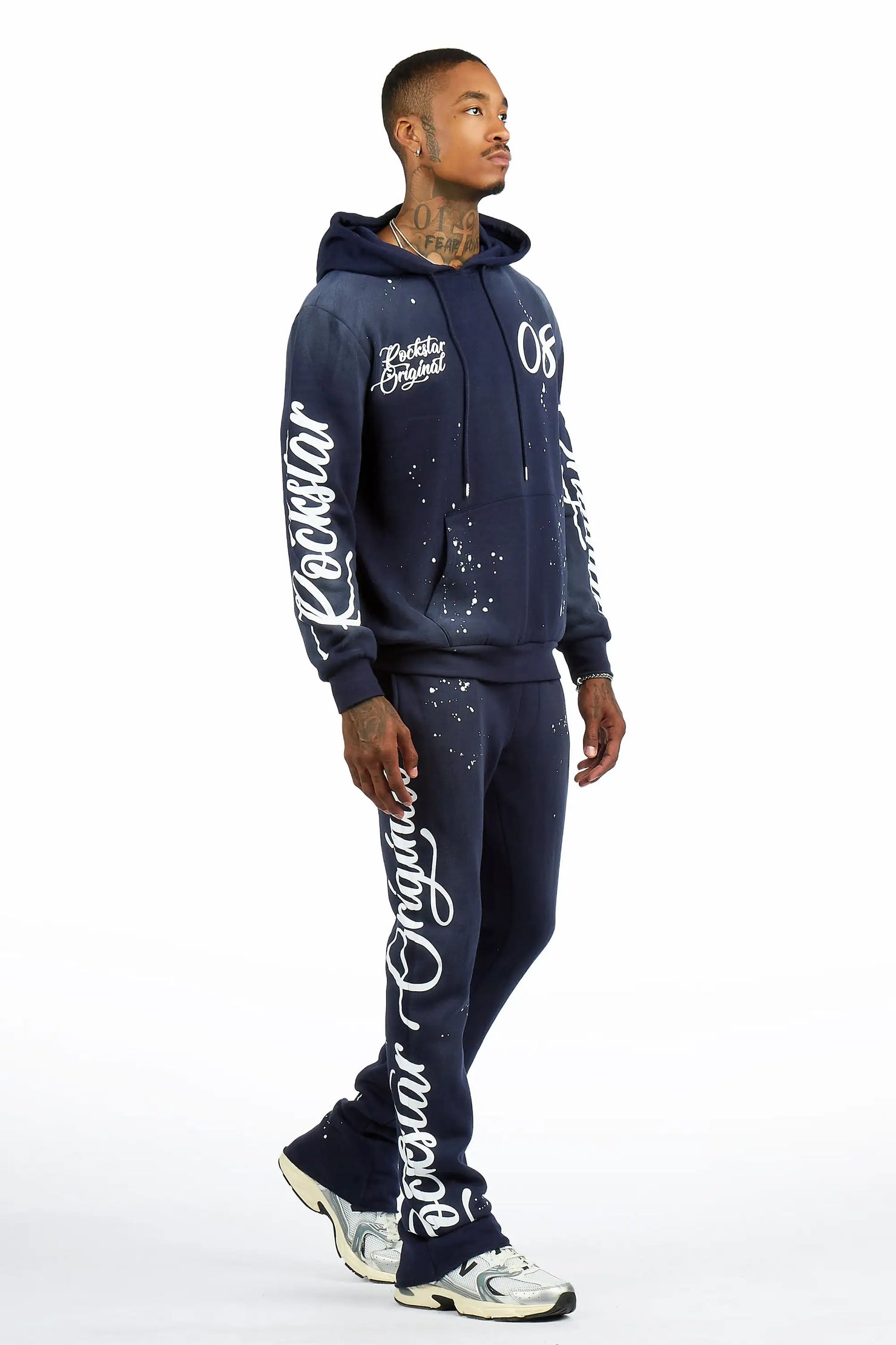 Hanif 3.0  Vintage Navy Hoodie/Stacked Pant Track Set