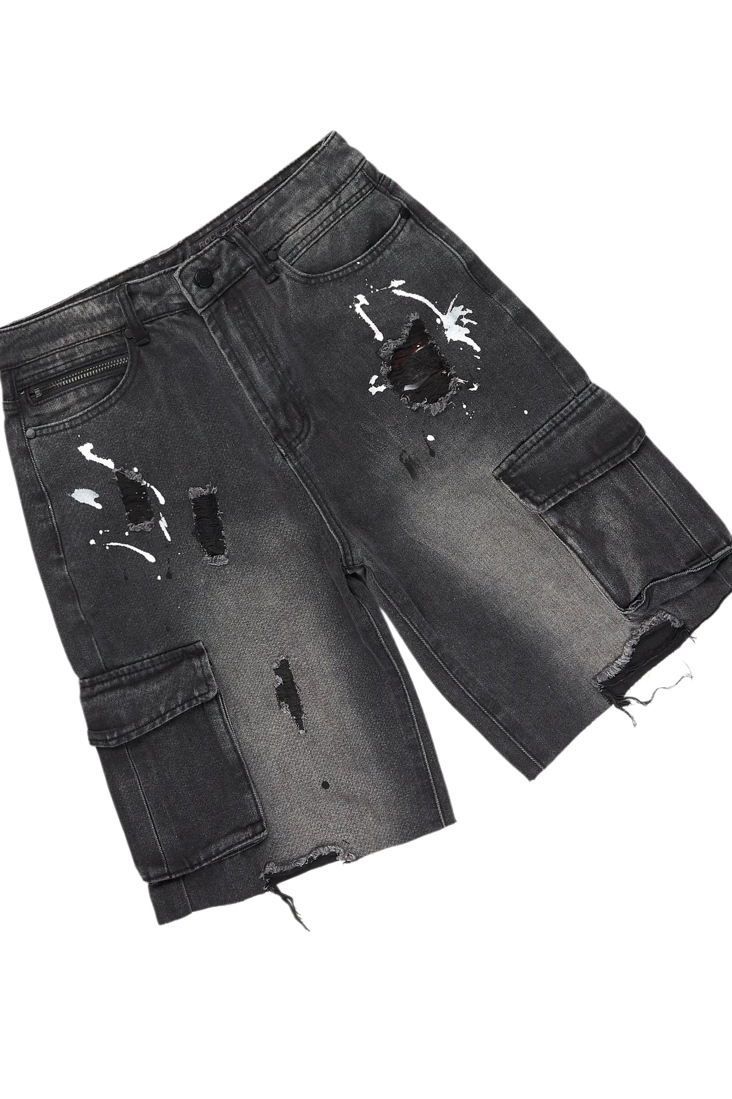 Amina Black T-Shirt/Denim Short Set