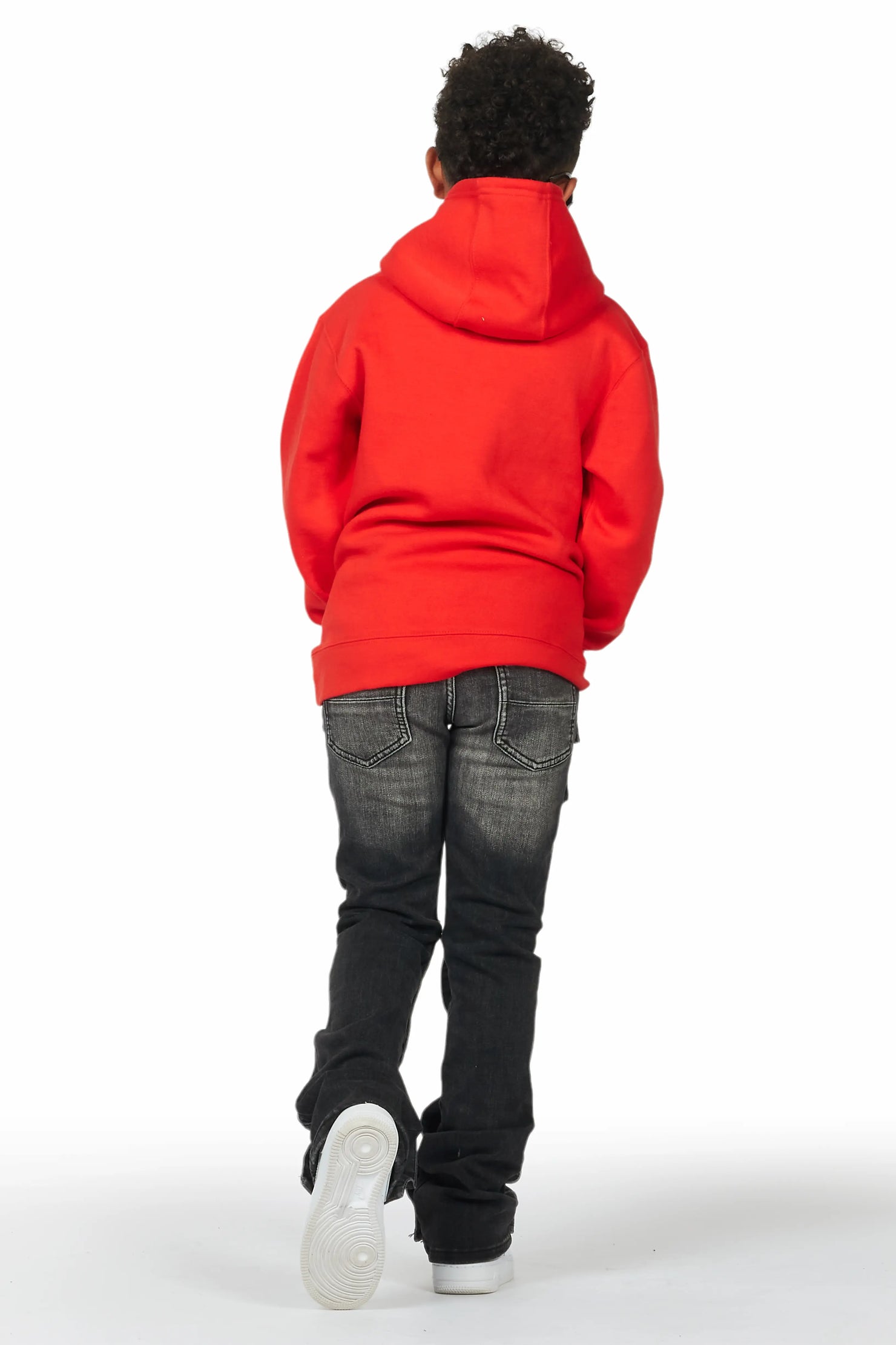 Boys Santana Dark Grey Stacked Flare Jean