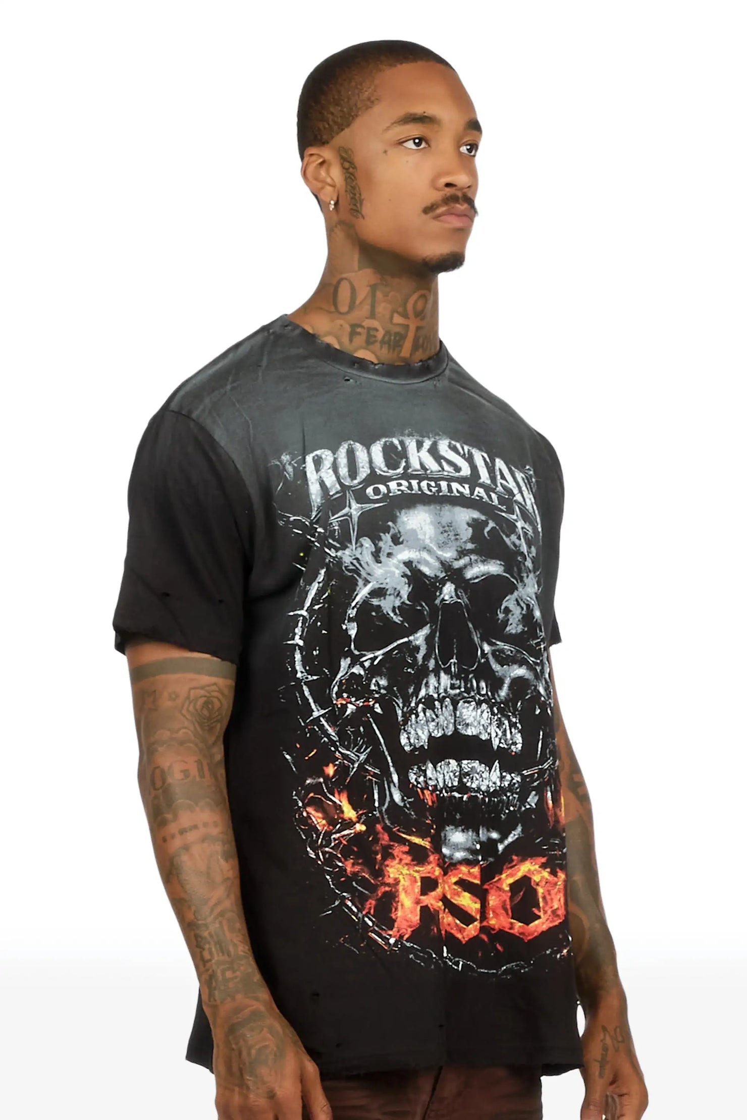 Enclarde Black Oversized Graphic T-Shirt