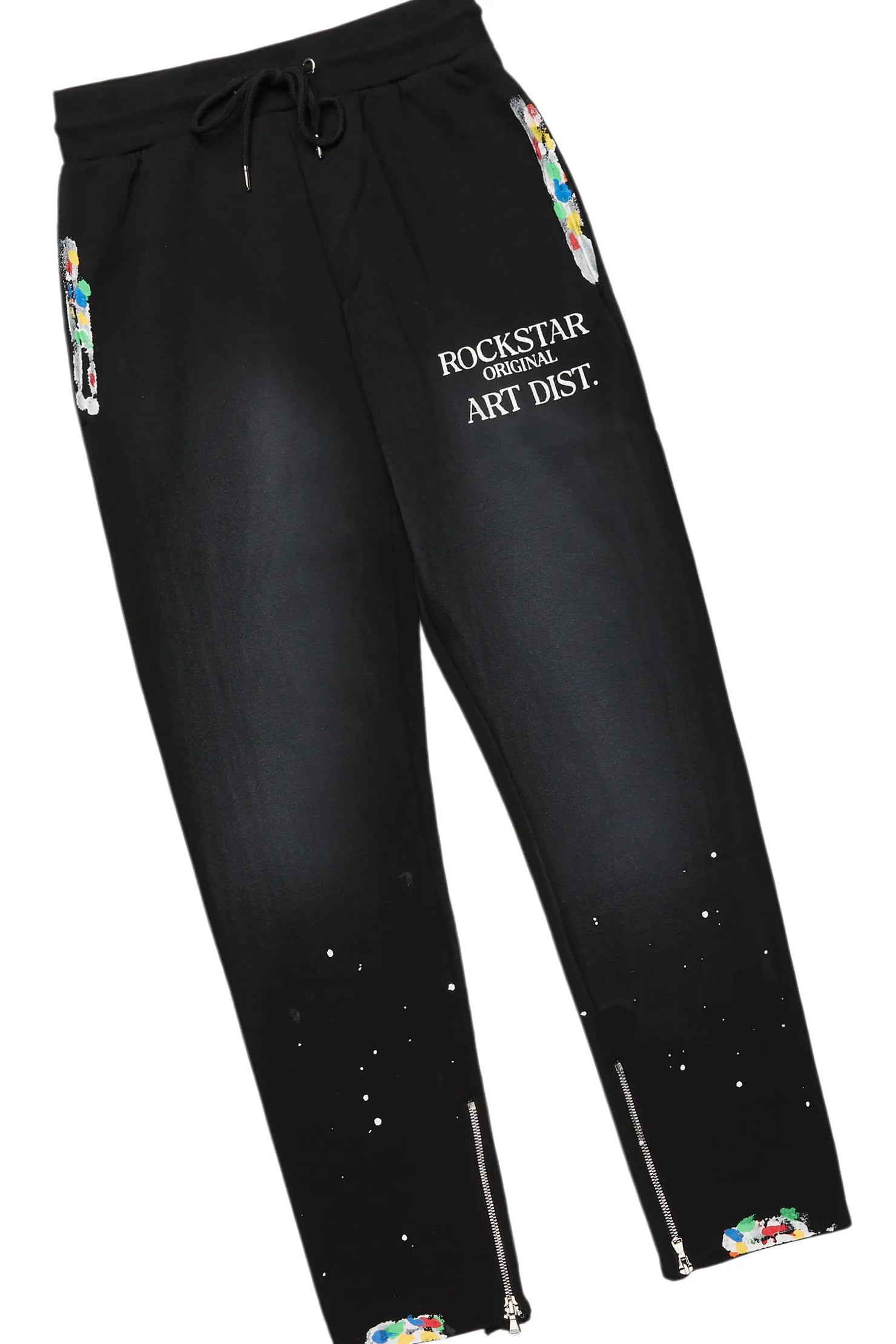 Rockstar Art Dist. Black Hoodie Slim Fit Track Set