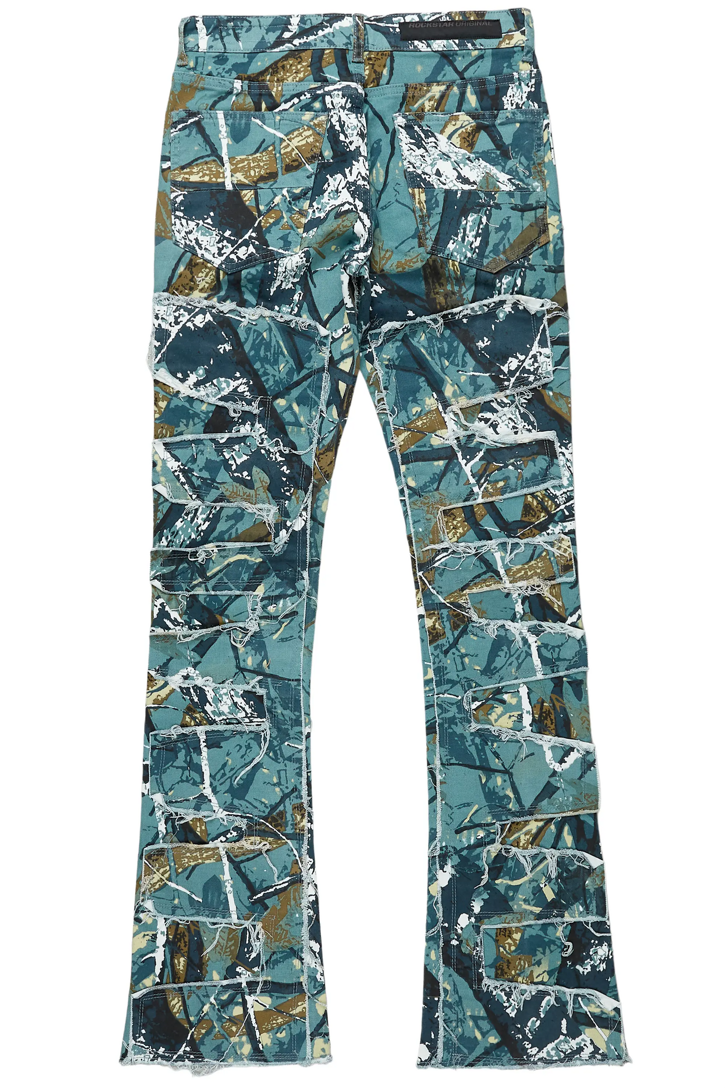 Shake Blue Tree Camo Stacked Flare Jean