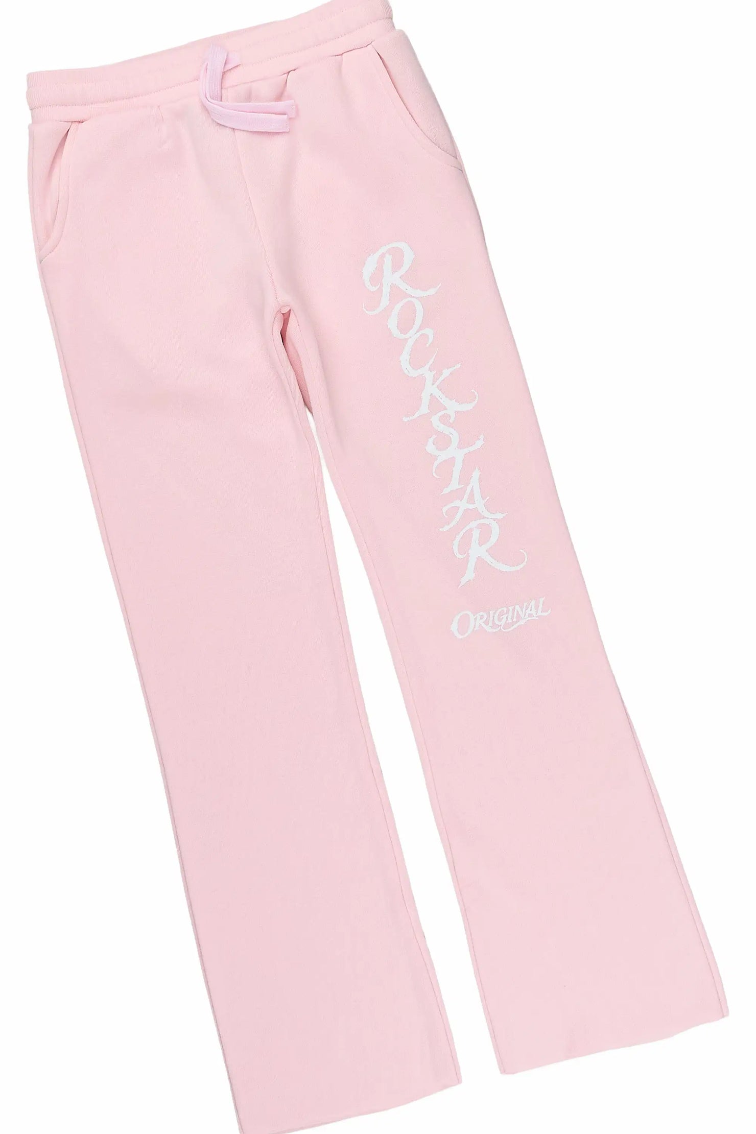 Girls Caltropy Light Pink Stacked Hoodie Track Set