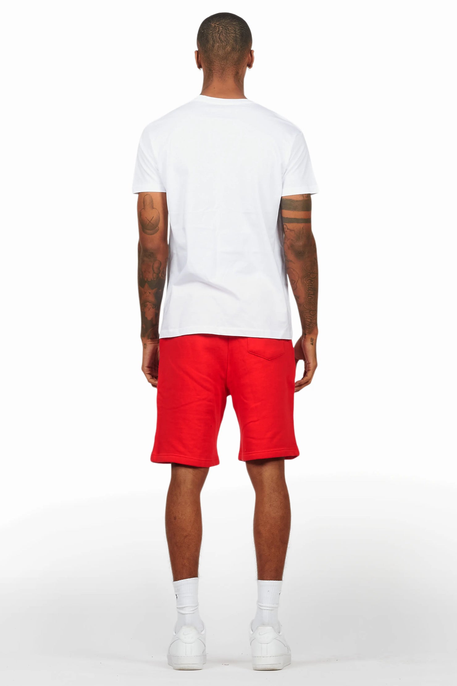 Racing Grung White/Red Graphic T-Shirt Short Set