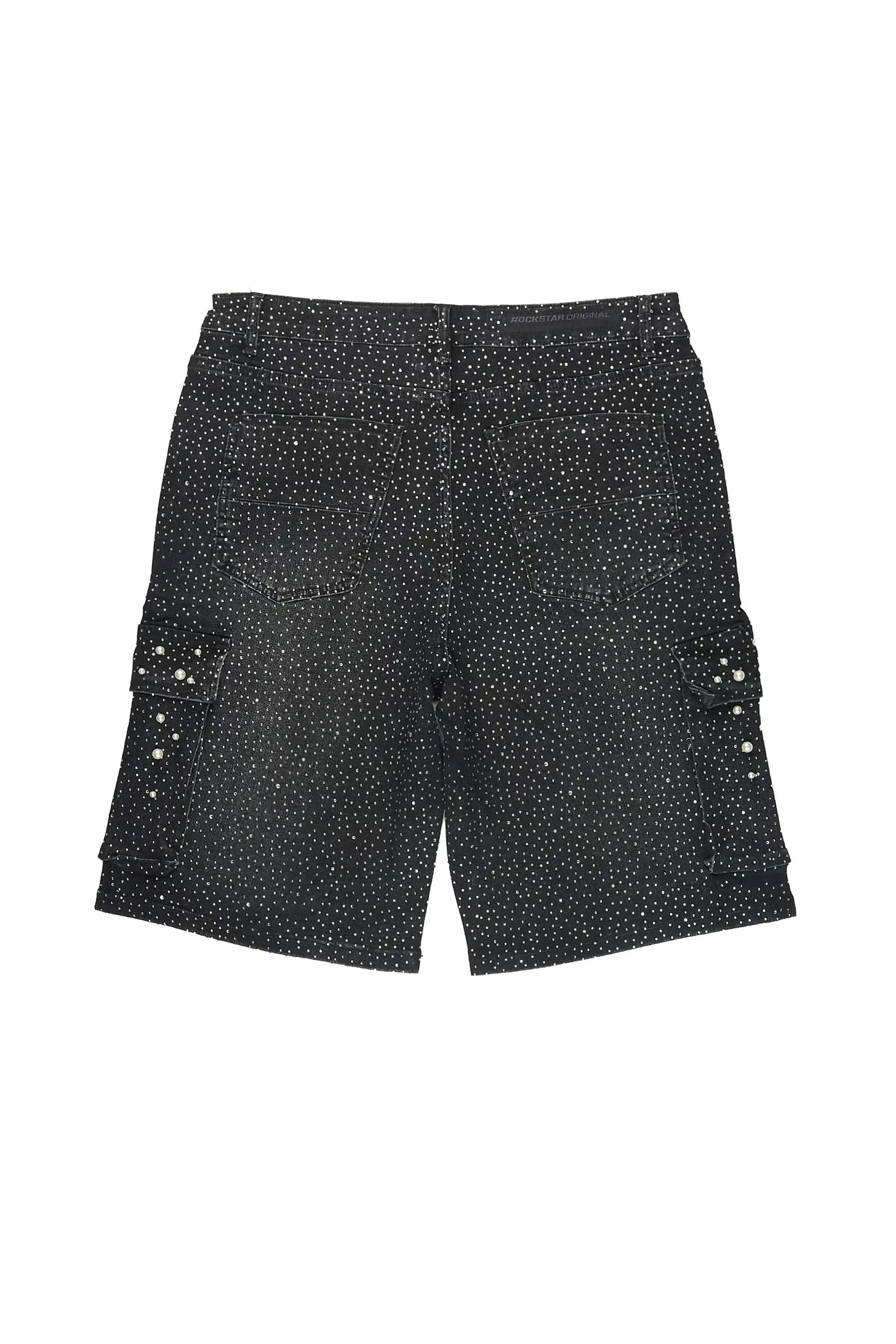 Sevyn Black Rhinestone Denim Short