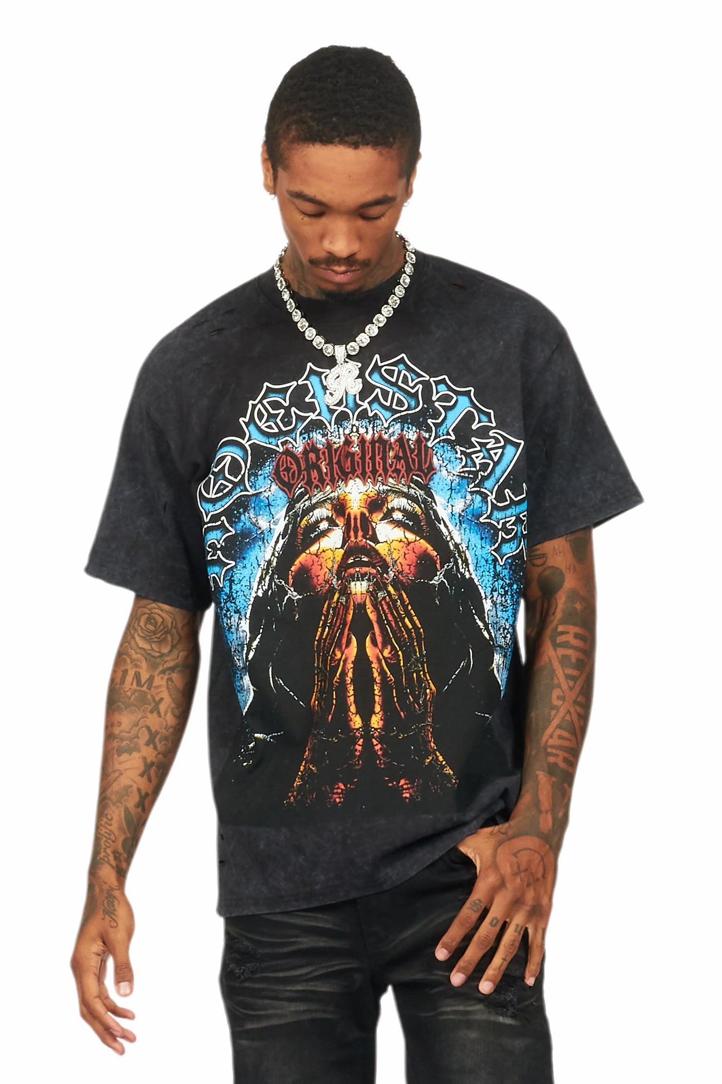 Dallan Vintage Black Oversized Graphic T-Shirt