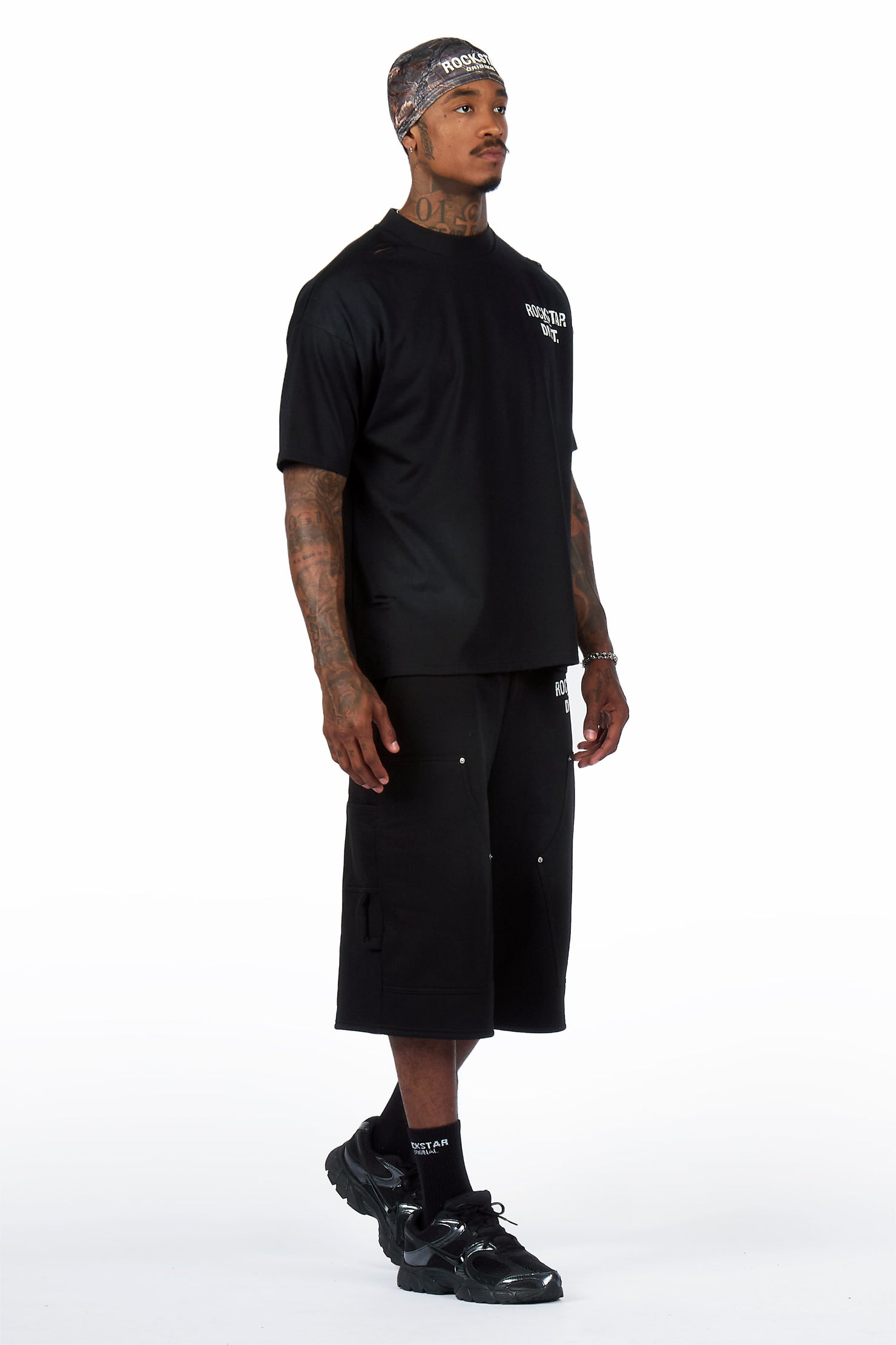 Finn Black T-Shirt Jort Set