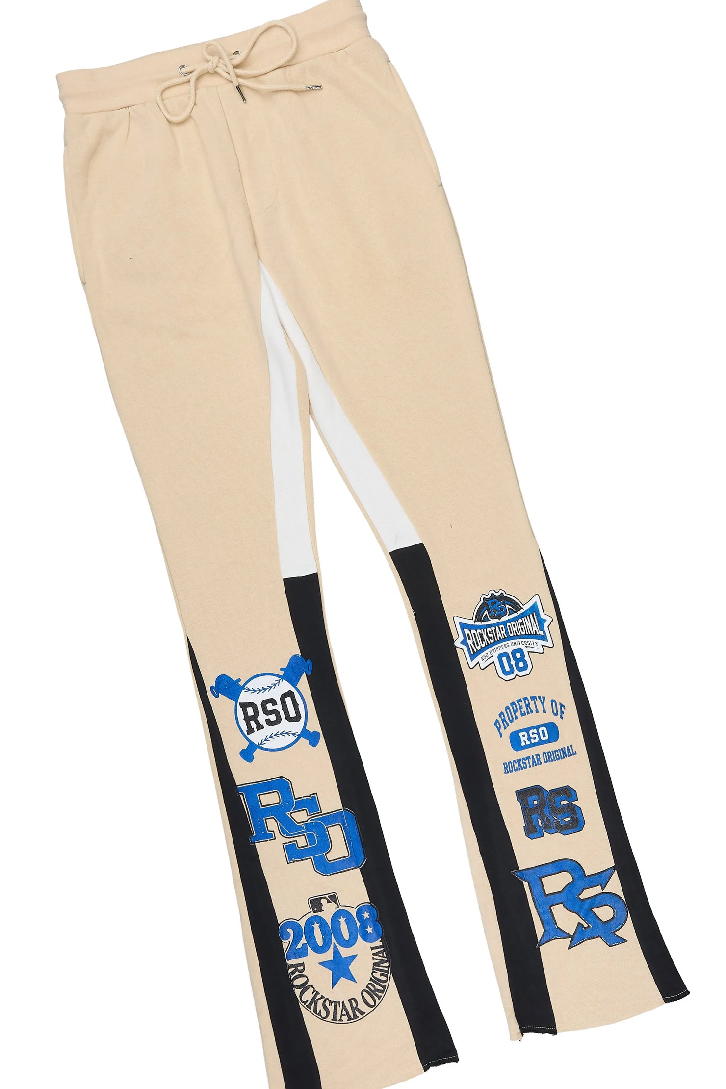 Mavrix Black/Beige T-shirt/Stacked Flare Track Pant Set