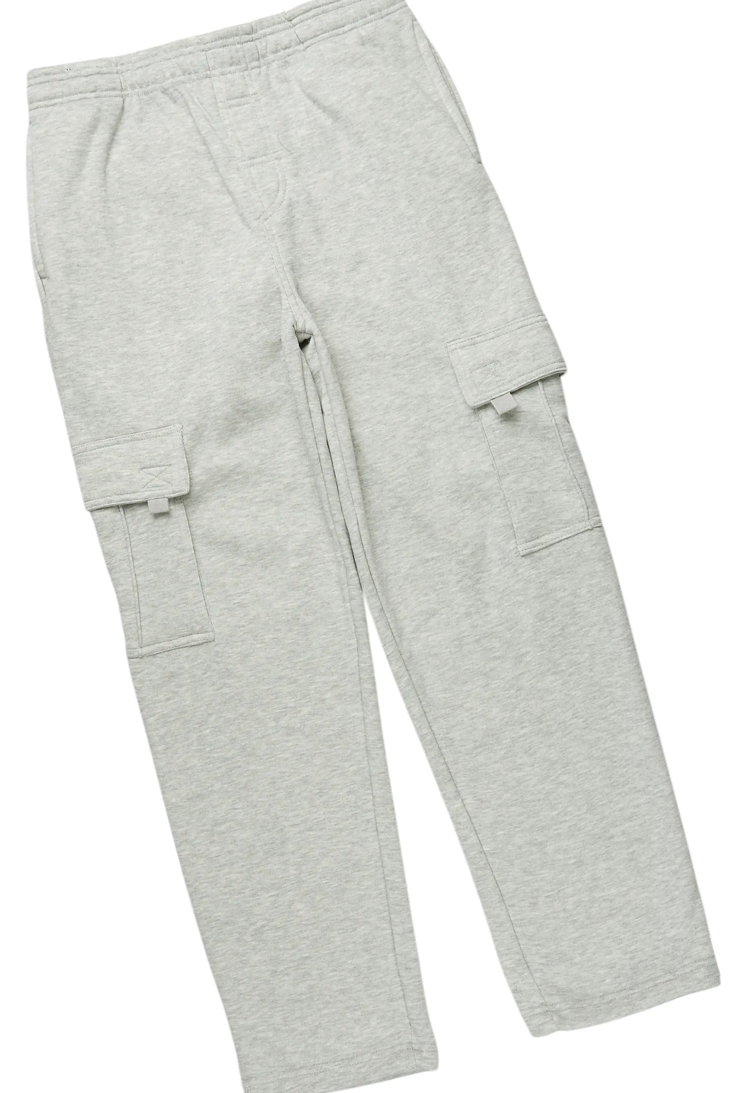 Basic Heather Grey Hoodie/Cargo Sweat Pant Set
