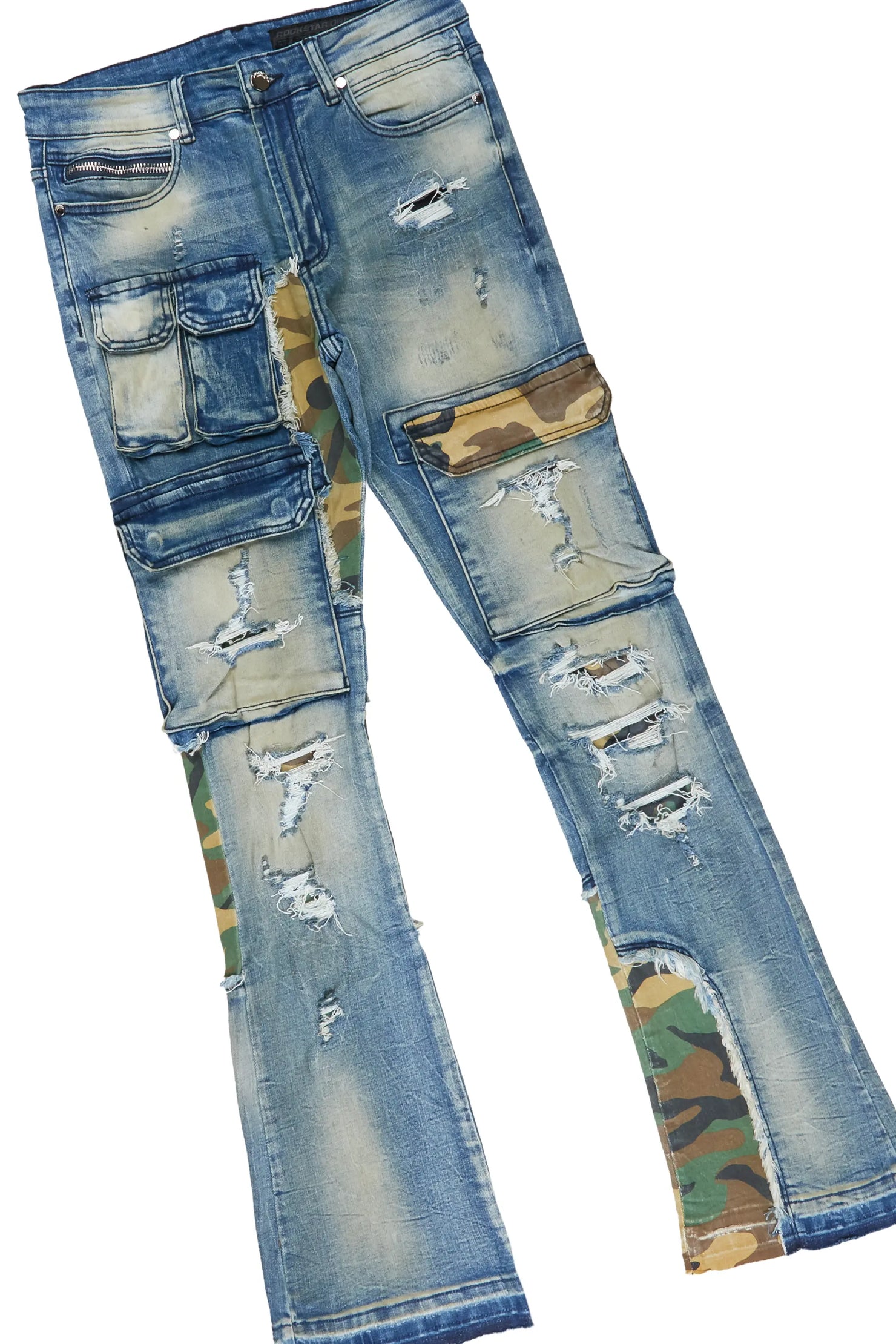 Mallow Green Knit Sweater & Zeta Stacked Flare Jean Bundle