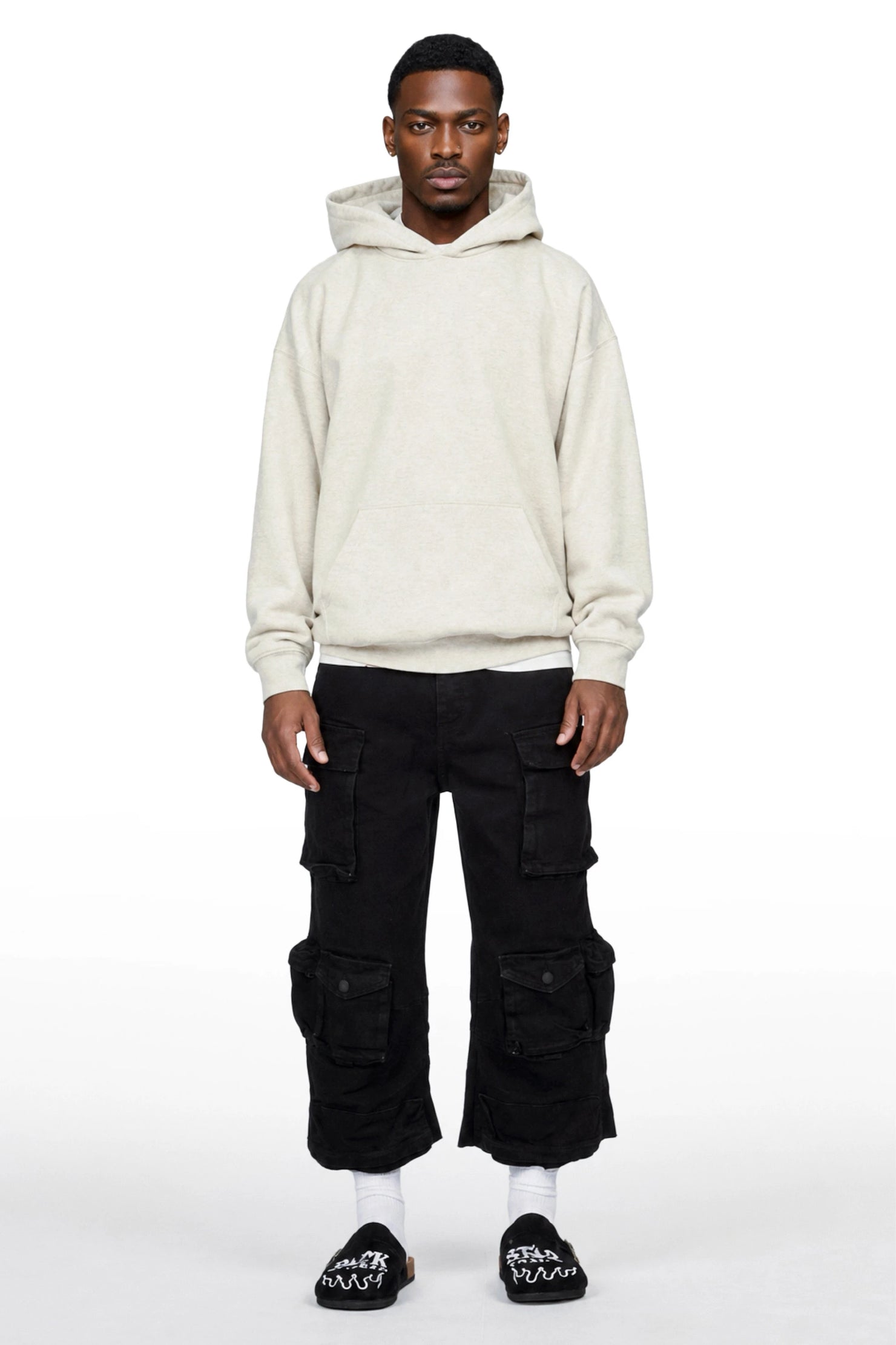 Mahesh Black Cargo Extra Long Jort