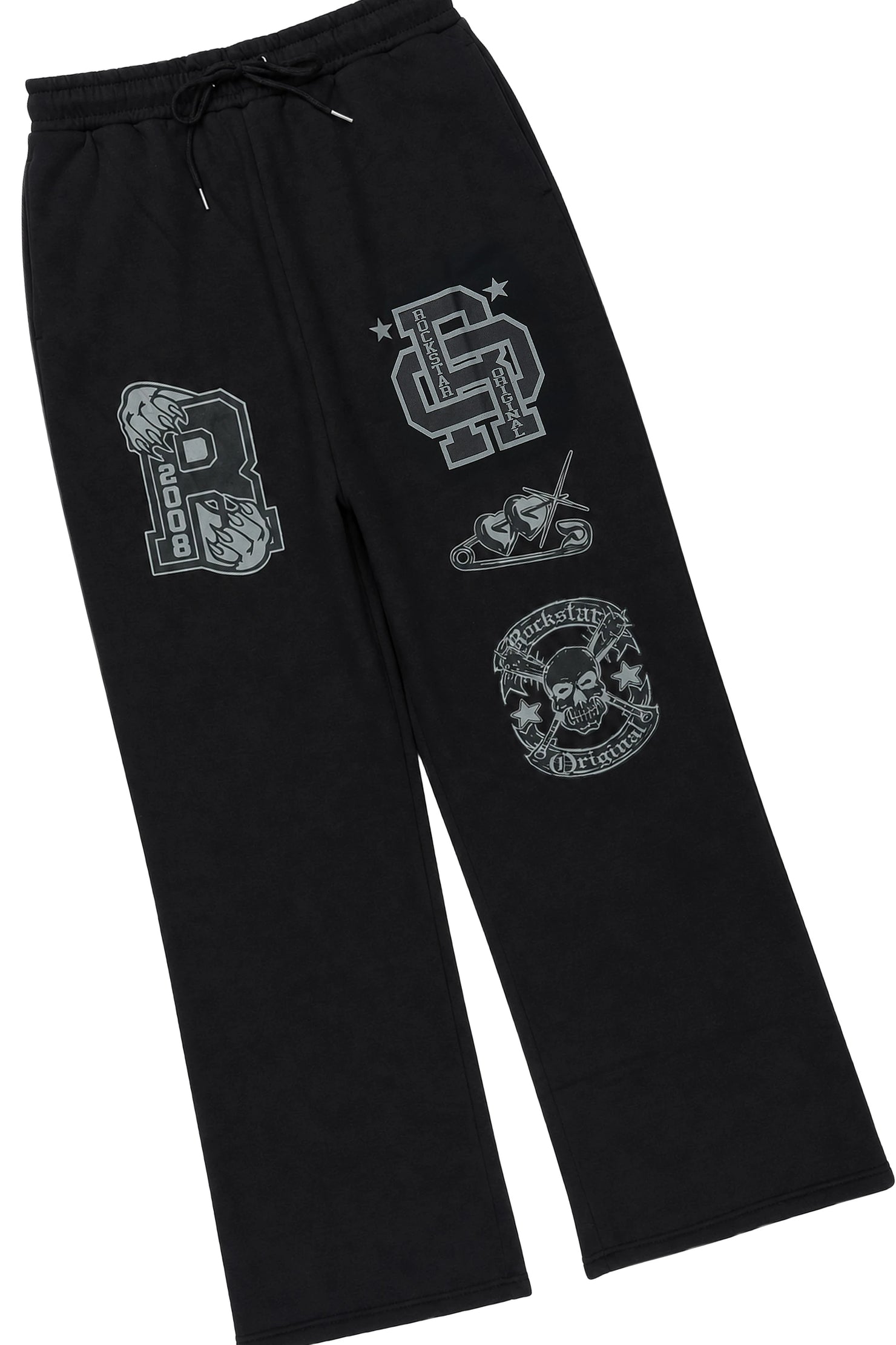 Igor Black Crop Boxy Shirt/Fleece Baggy Track Set