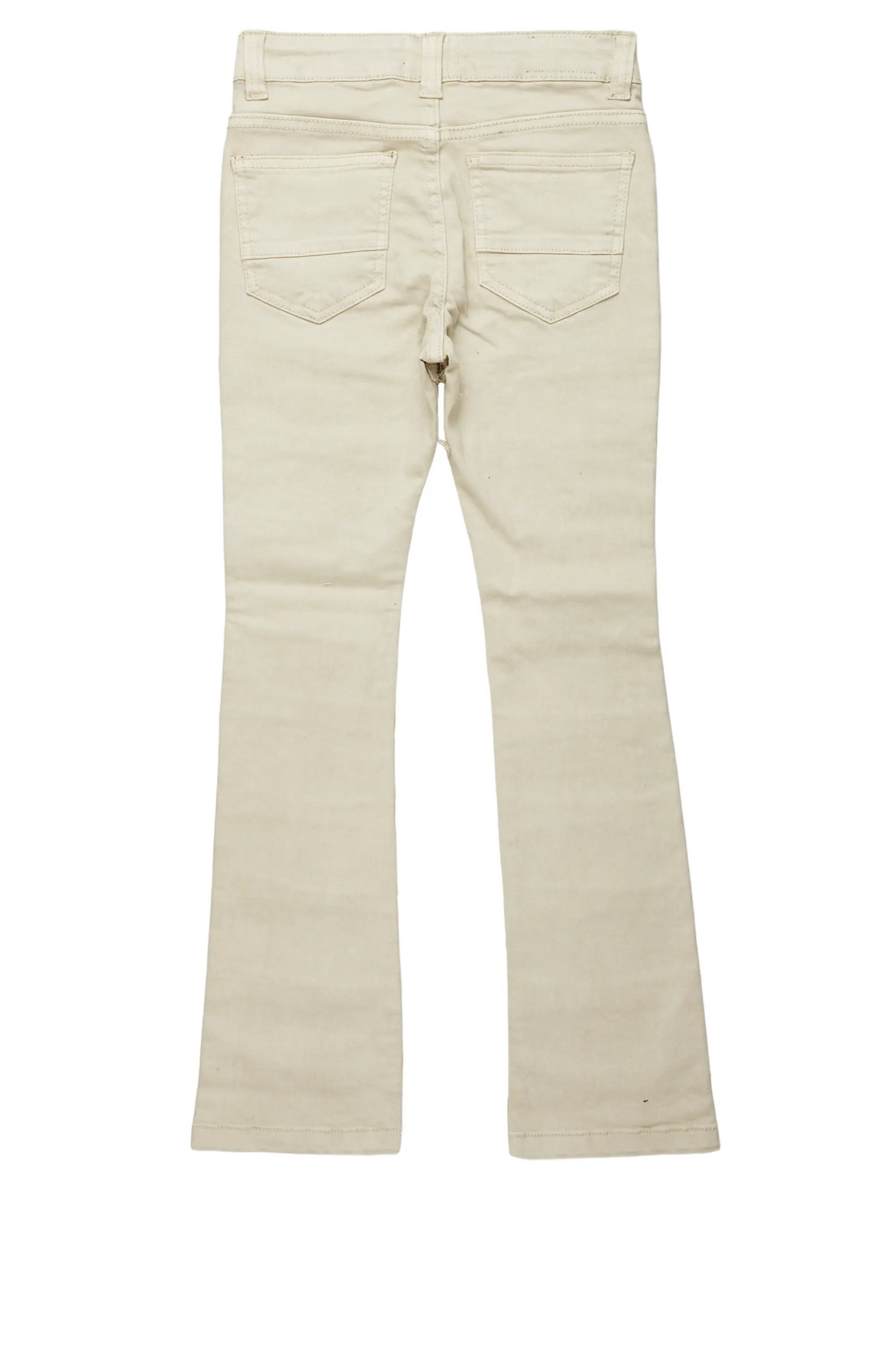 Girls Aynna Cream Stacked Flare Jean