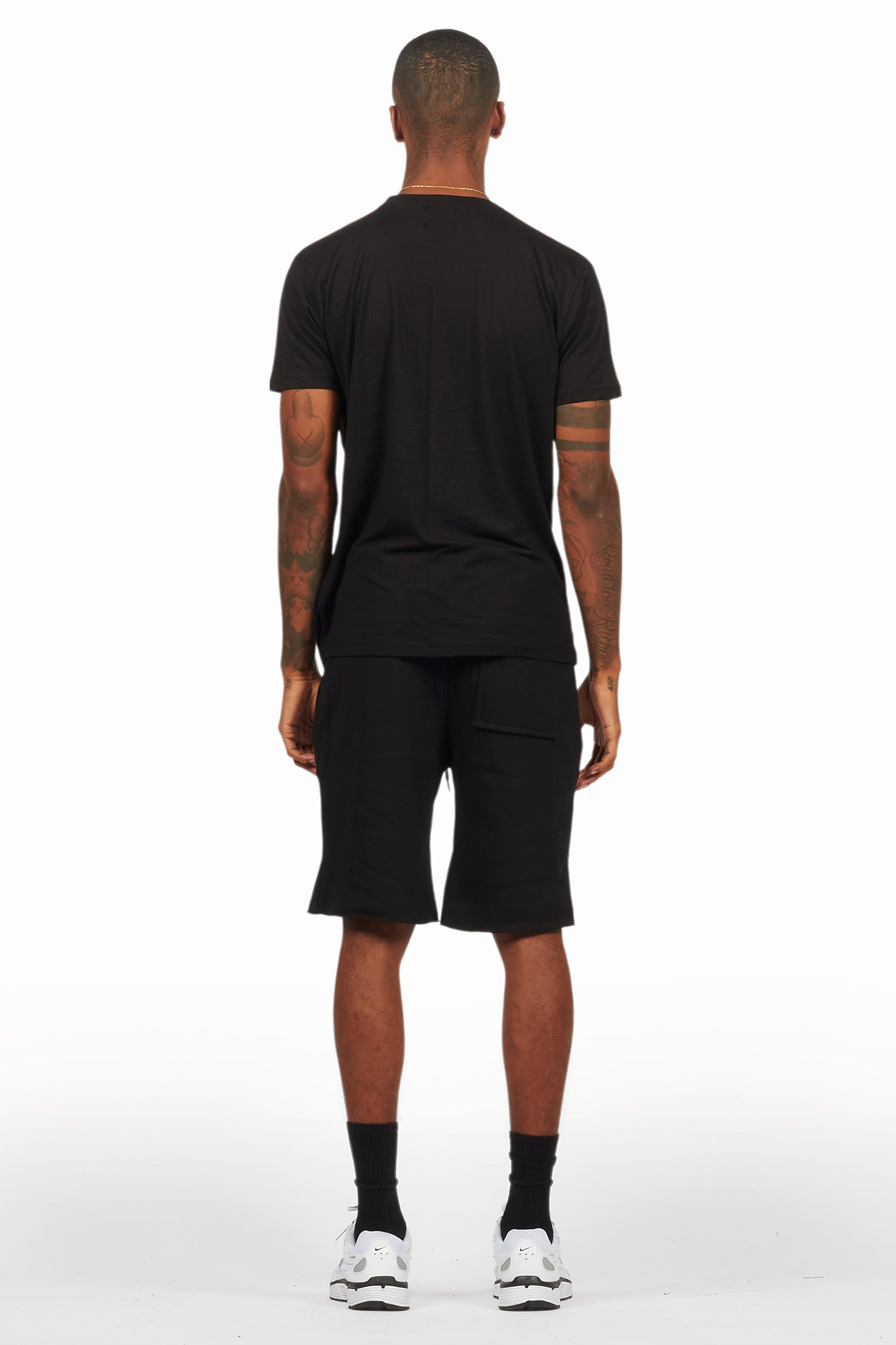 Macsen Black/Aqua T-Shirt/Short Set