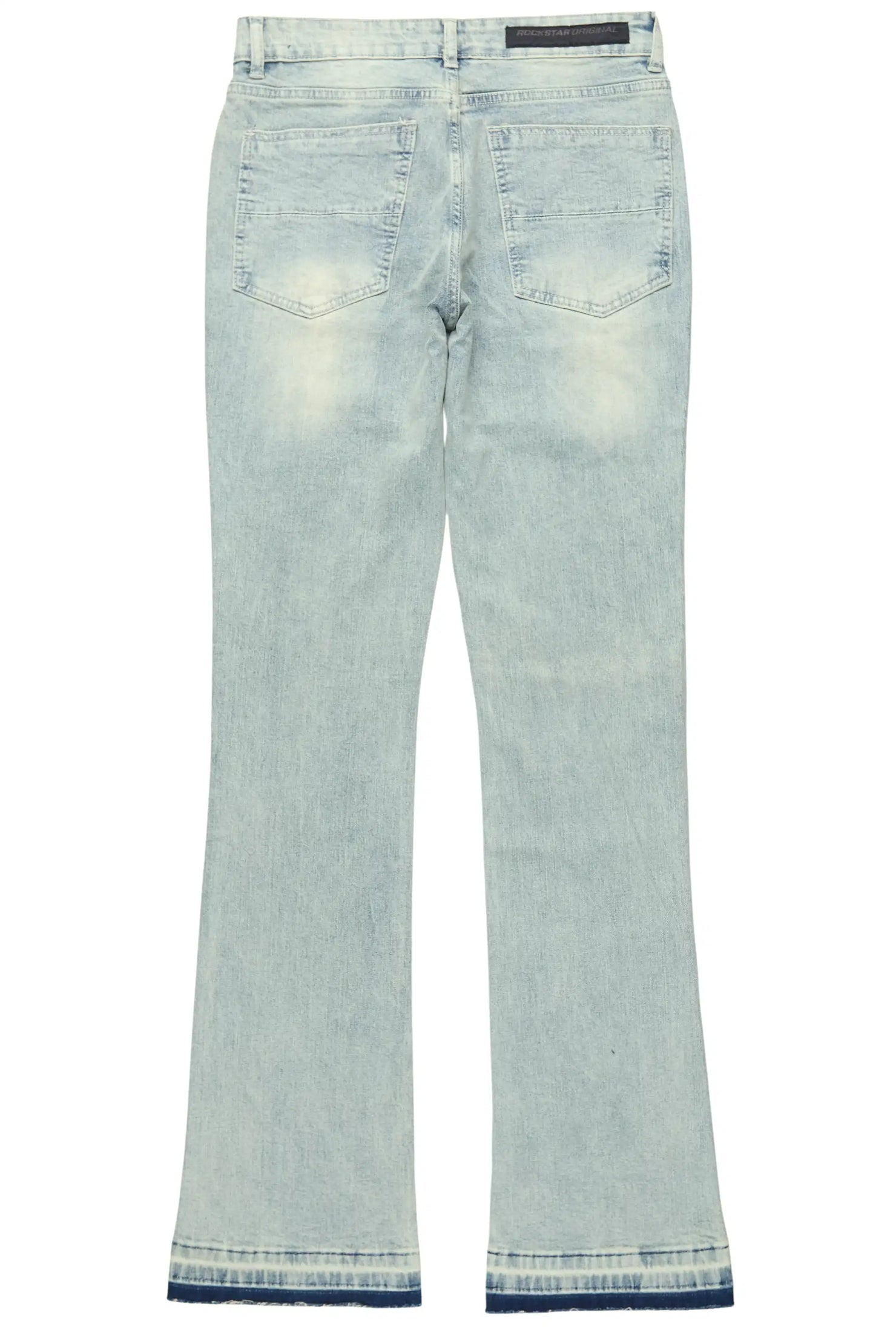 Westy Studded Light Blue Stacked Flare Jean