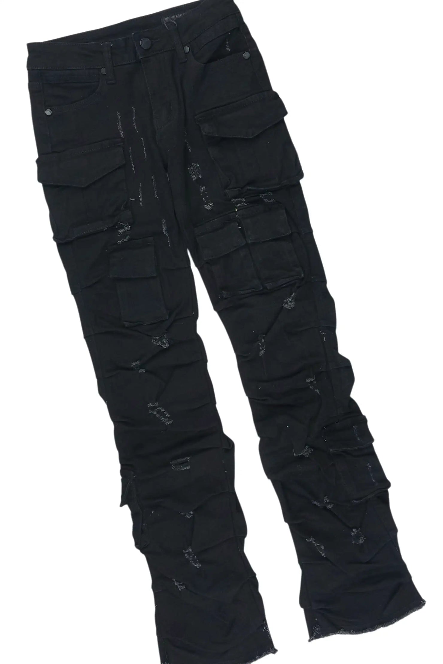 Girls Cassey Fuchsia/Black T-Shirt Stacked Jean Set