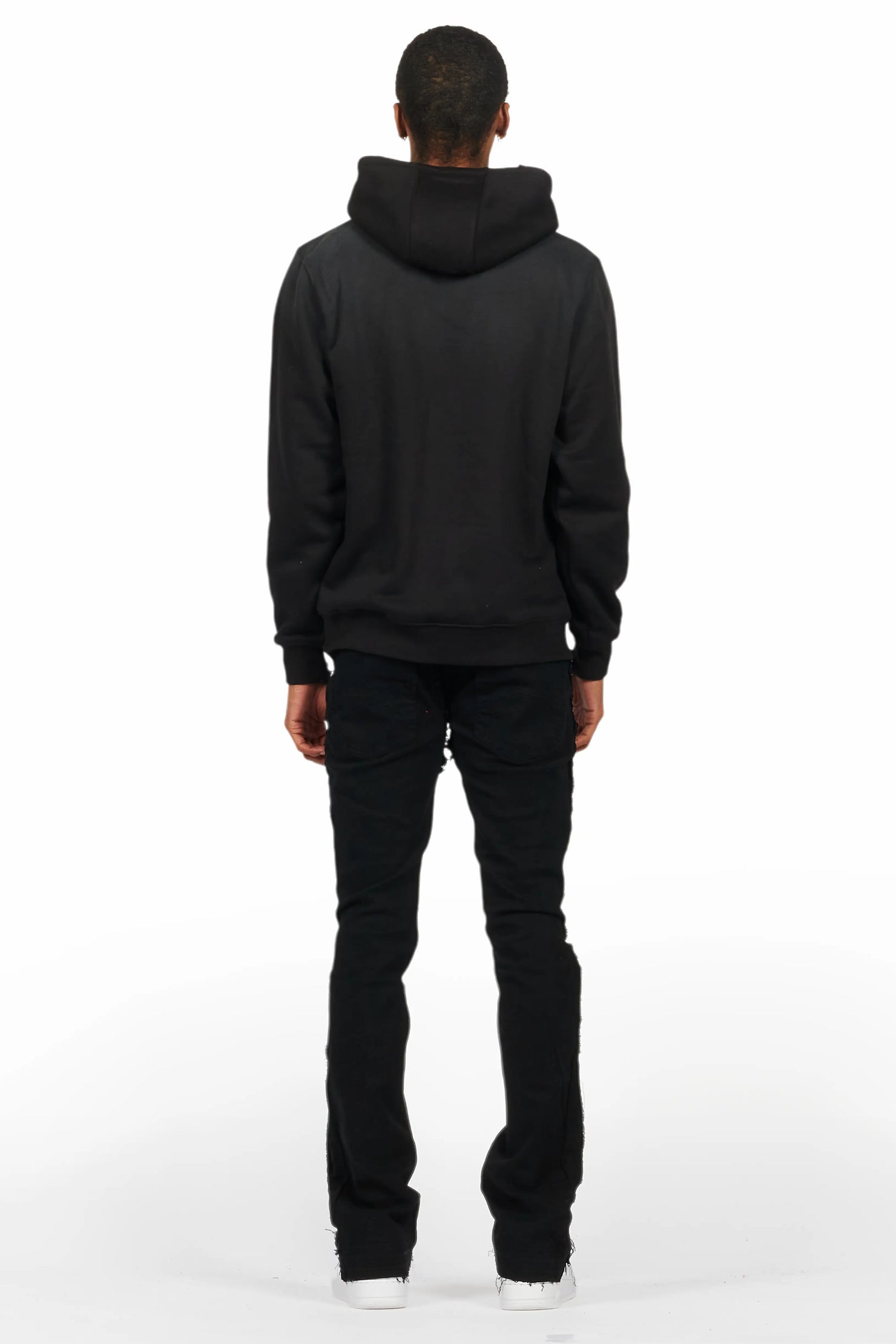Amina Black Hoodie/Stacked Flare Jean Bundle