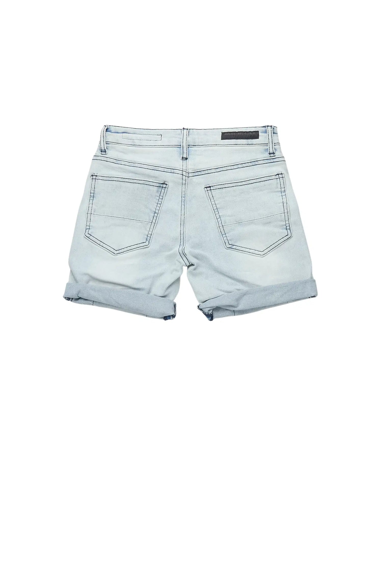 Girls Eppy Blue Patchwork Denim Short