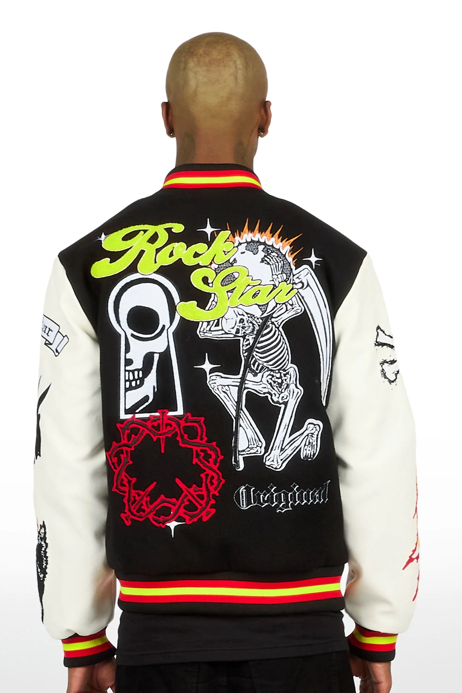 Naizeah Black/Ivory Varsity Jacket