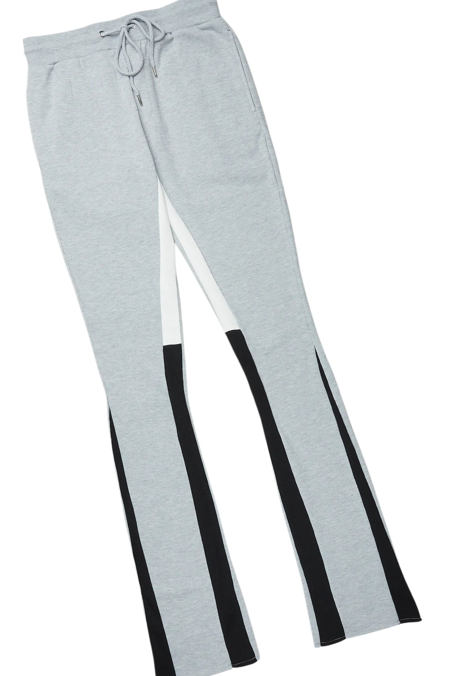 Basic Heather Grey Hoodie/Stacked Flare Track Set