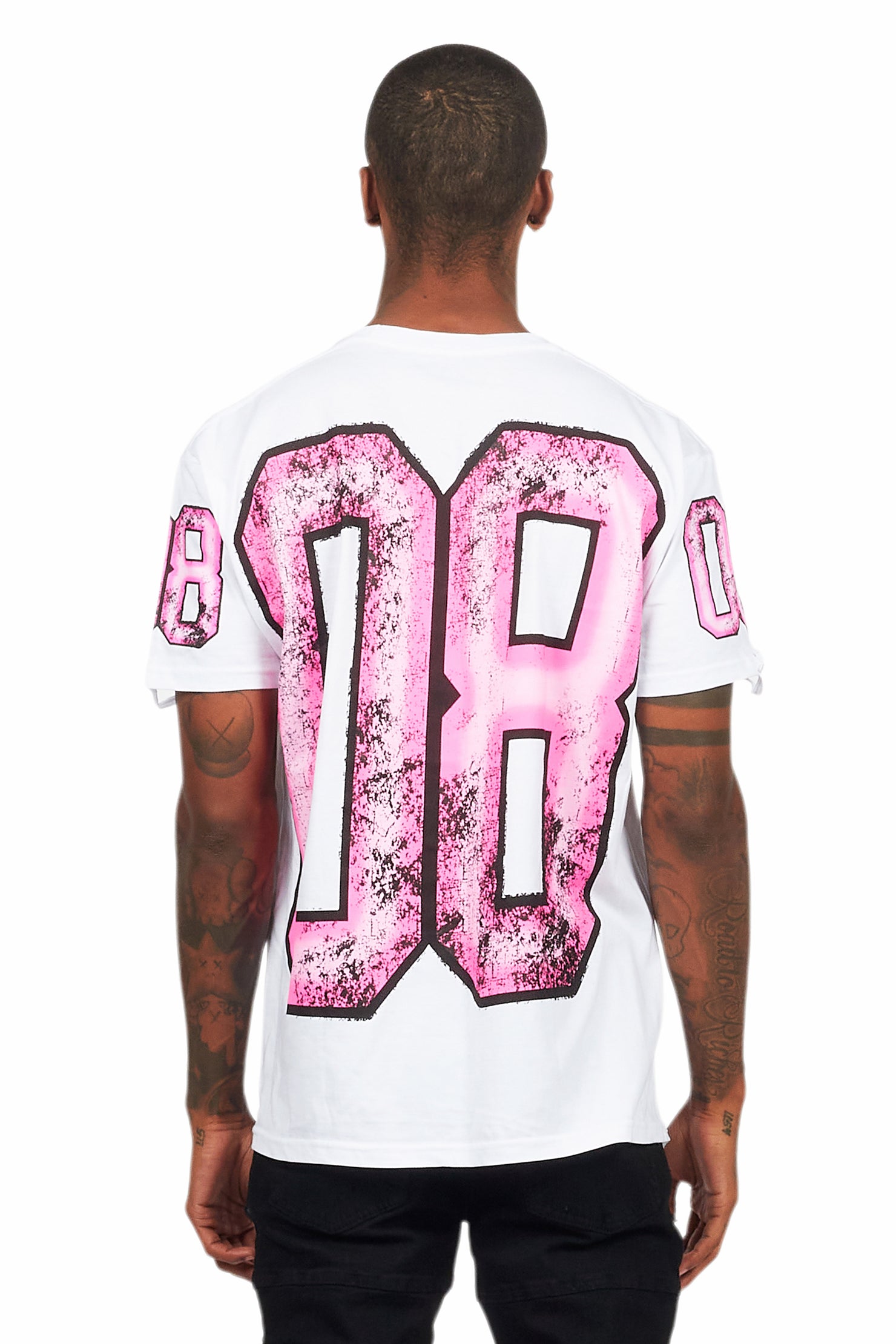 Fields White/Pink Oversized Graphic T-Shirt