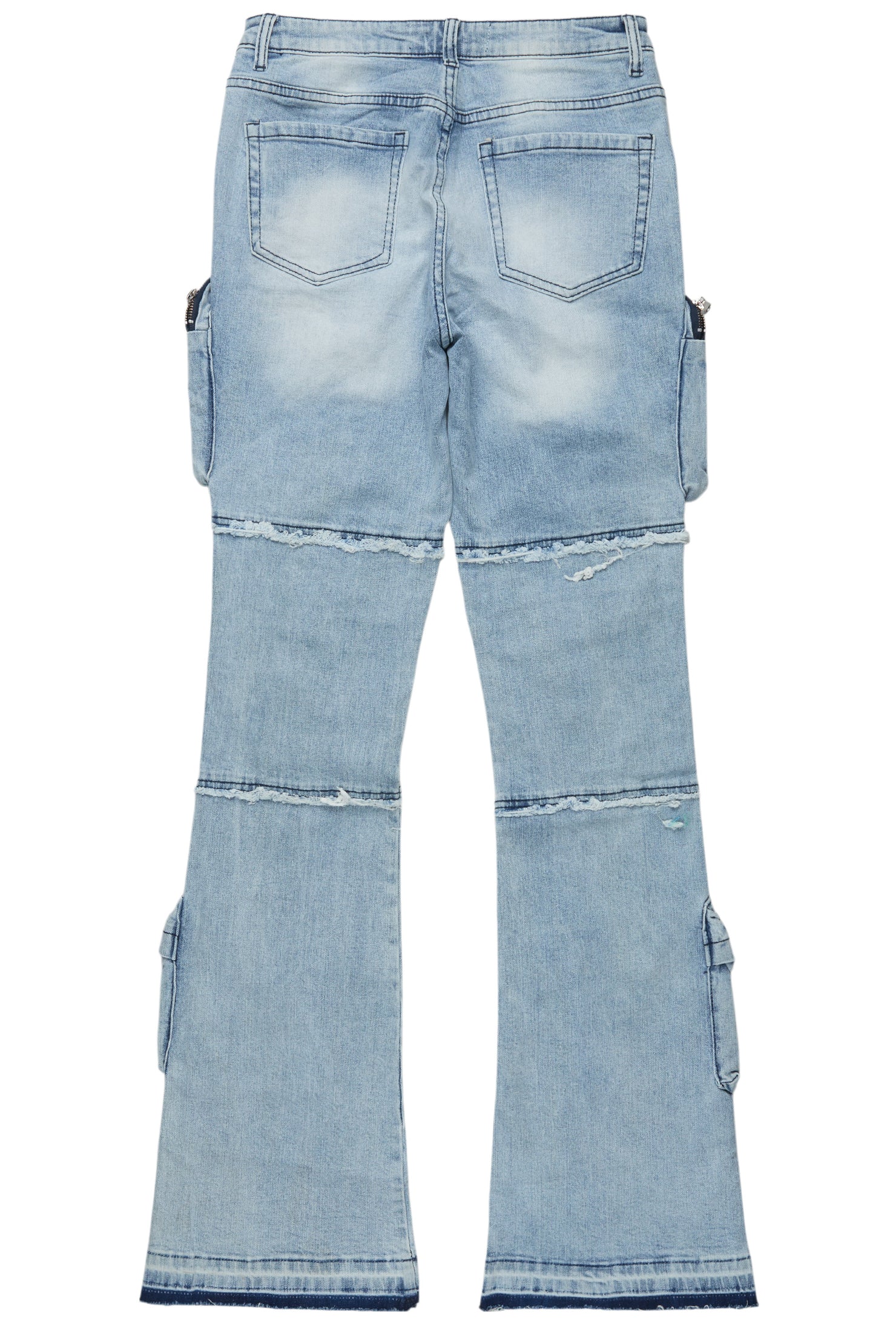 Toniesha Light Wash Stacked Flare Jean