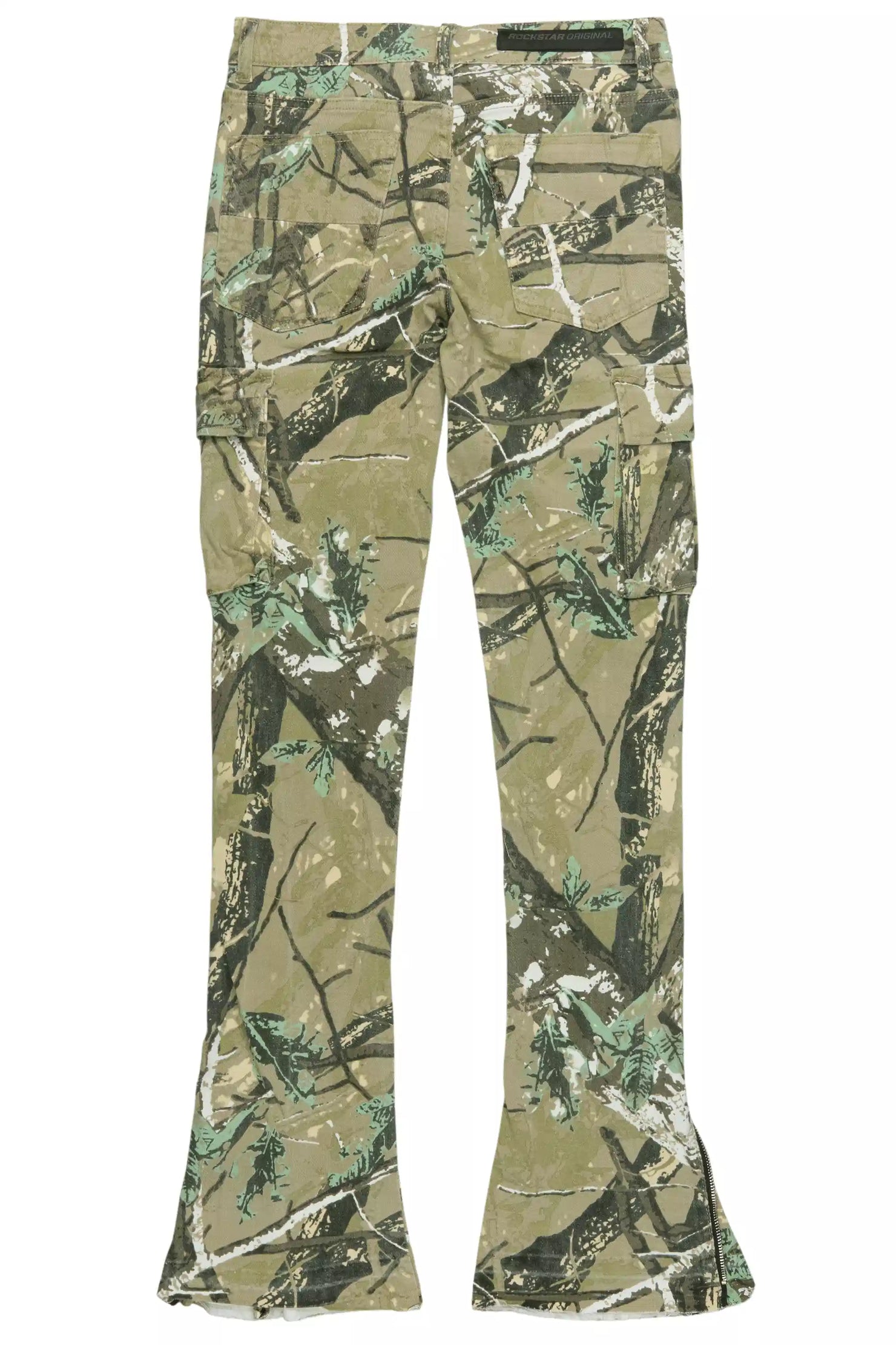 Aftermath Tree Camo/White Stacked Flare Jean