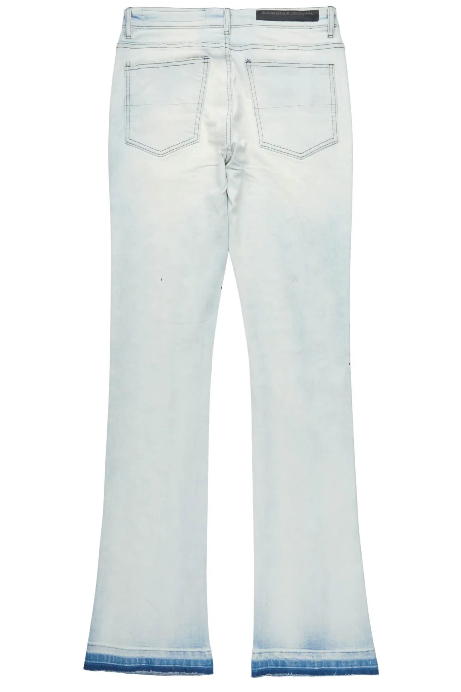 Twinkle Blue Rhinestone Stacked Flare Jean