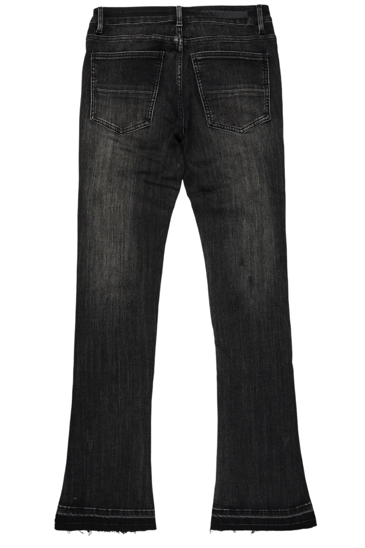Rani Black Stacked Flare Jean