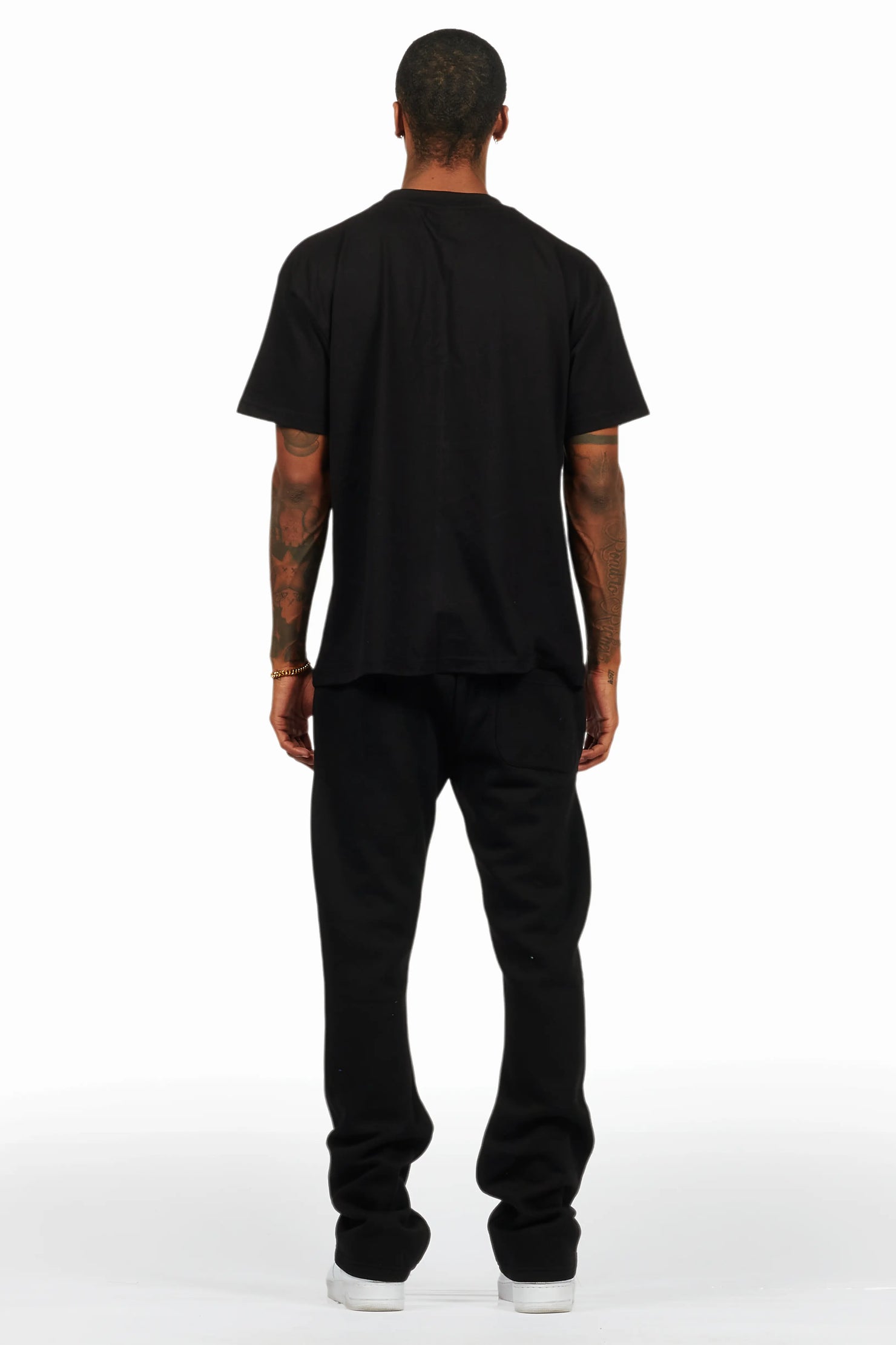 Sana Black/Black T-Shirt/Stacked Track Pant Set