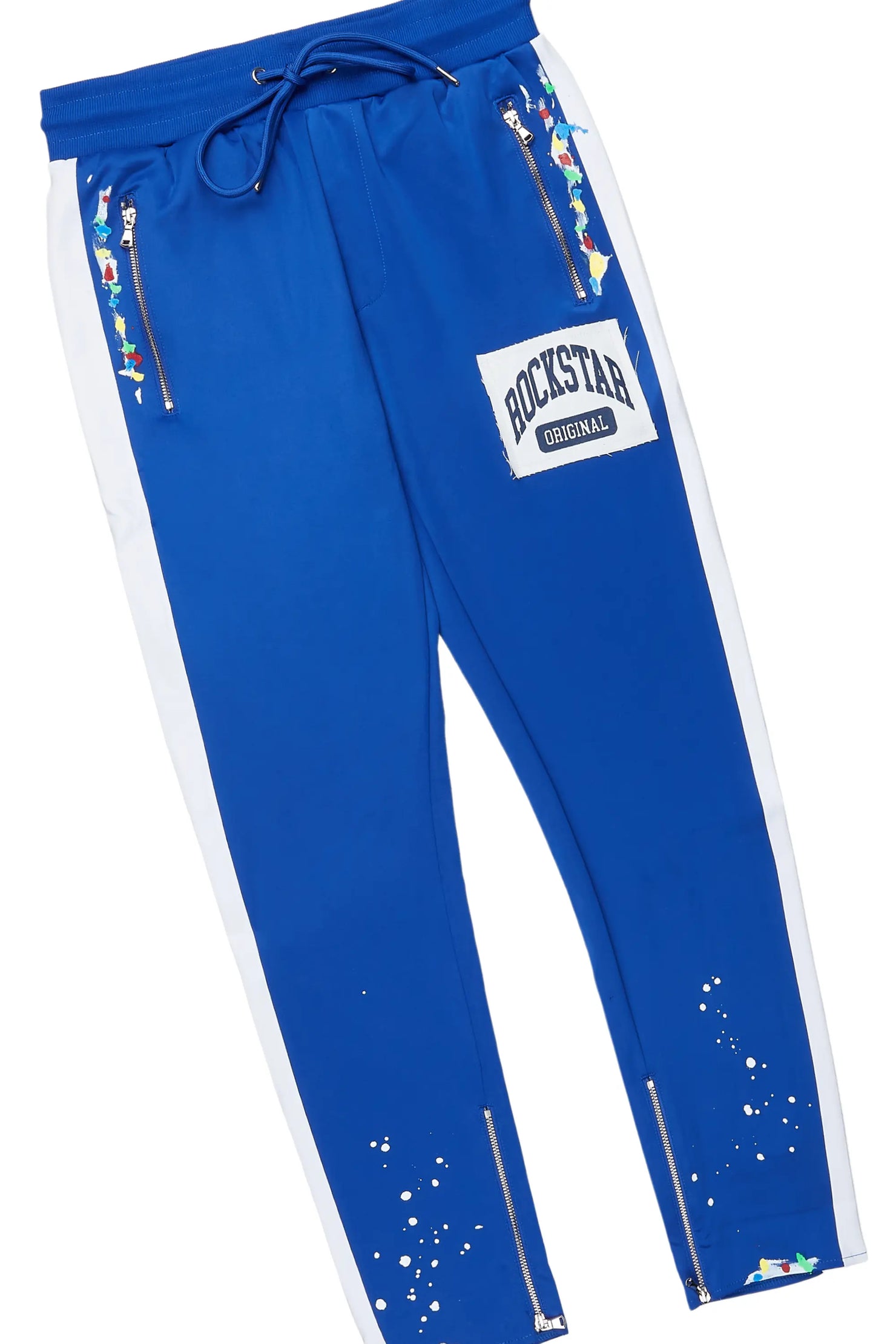 Aden White/Royal T-Shirt/Slim Fit Track Set