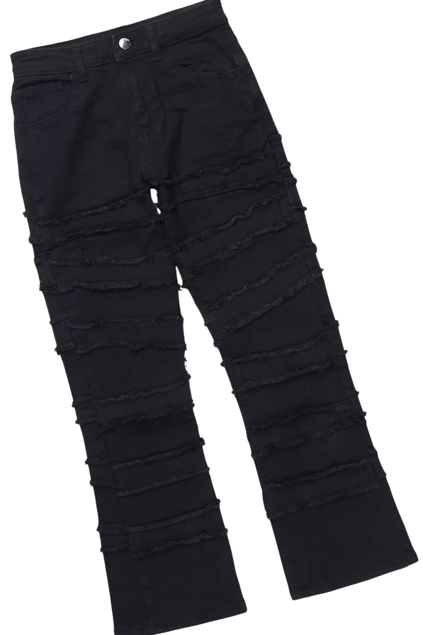 Boys Pixel Light Blue/Black T-Shirt Stacked Jean Set