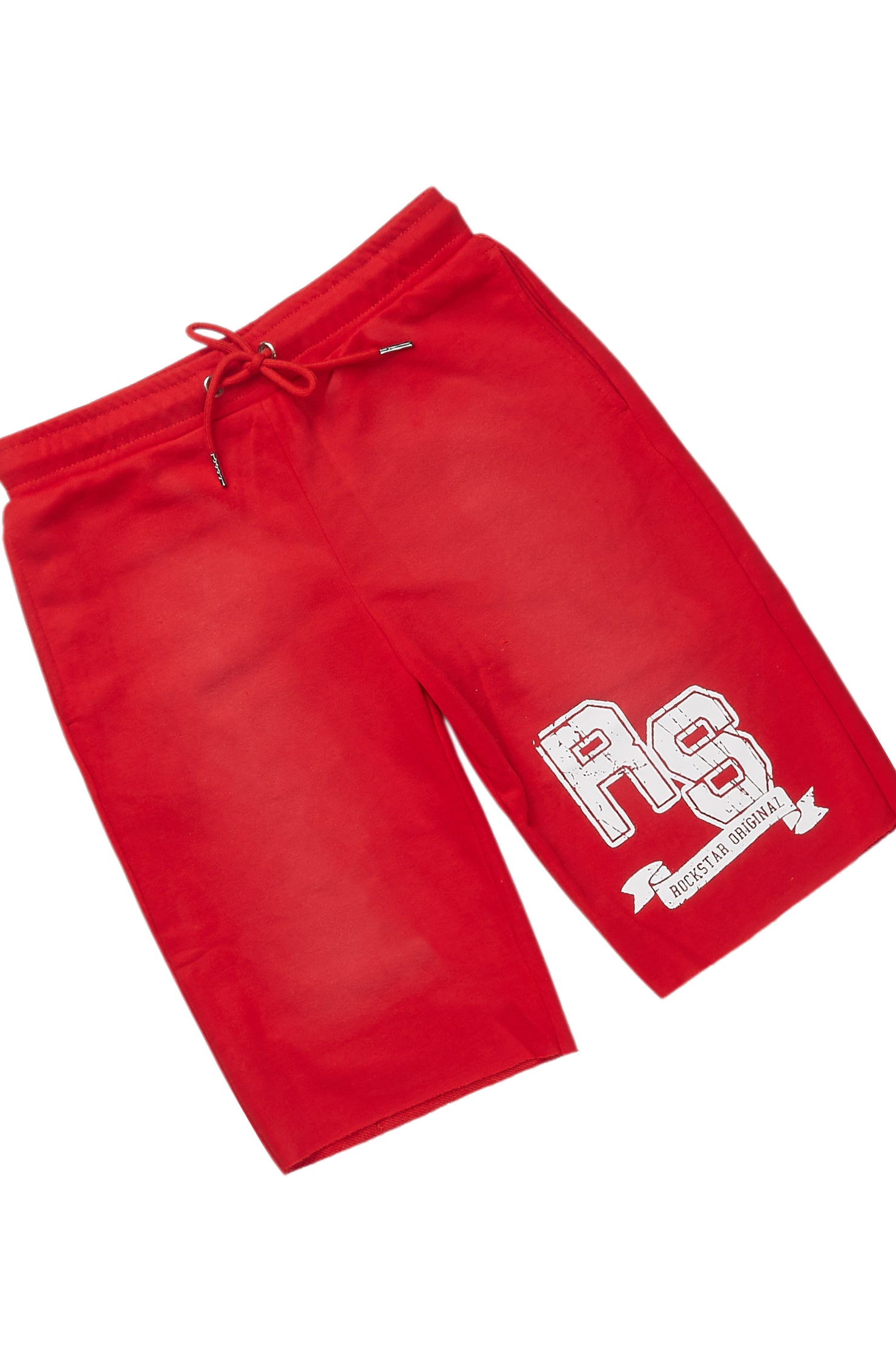 Boys White/Red Alik Crop Boxy Tee Short Set