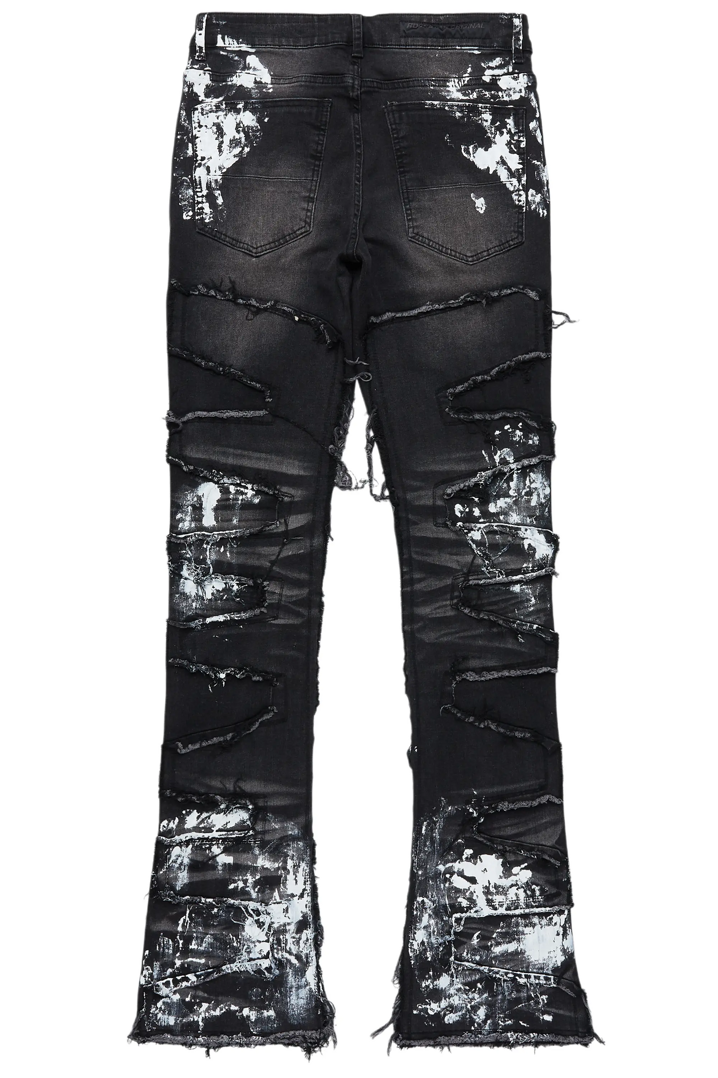 Kodak Grey/White Painter Stacked Flare Fringe Jean