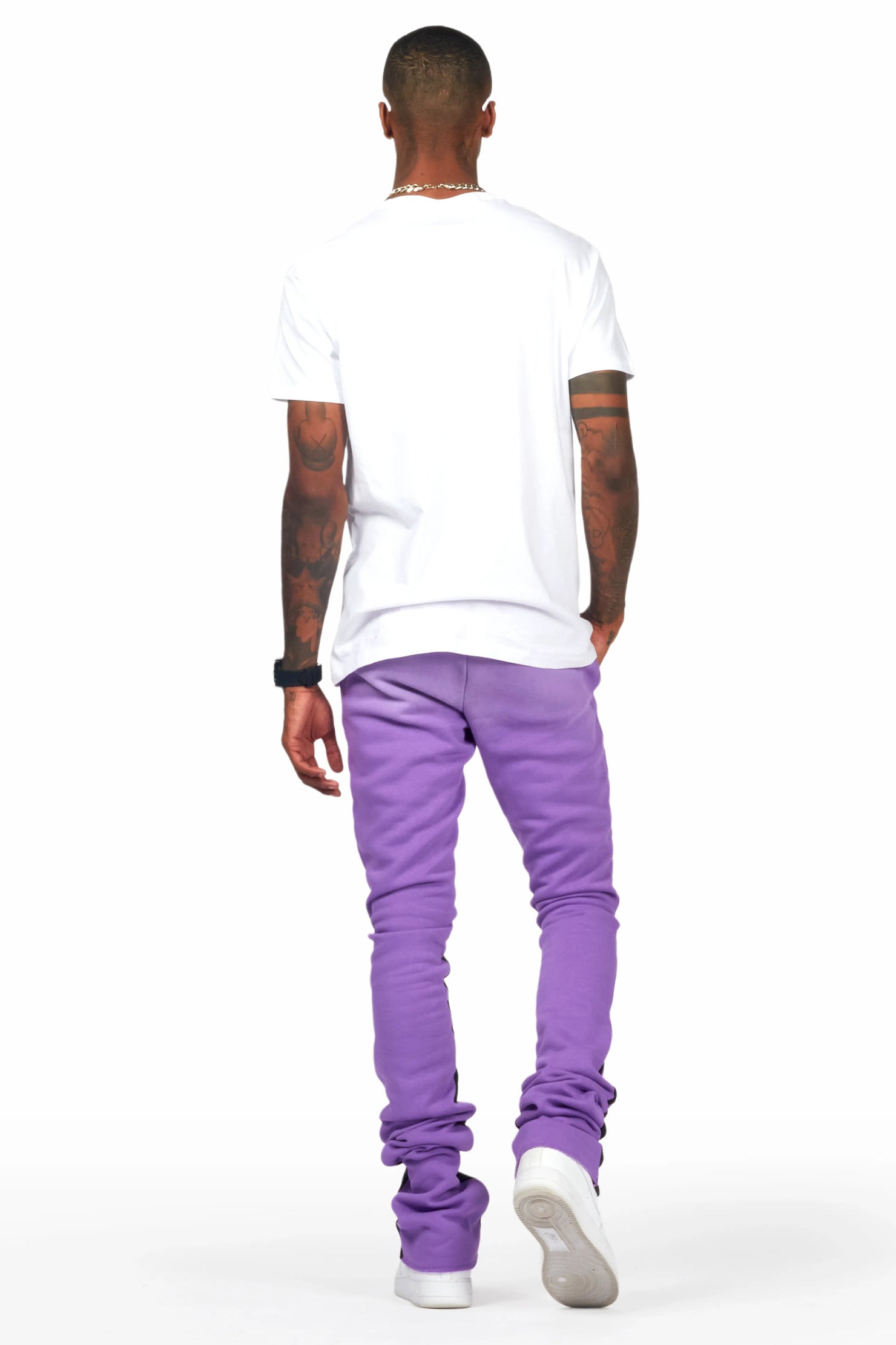 Braindead Purple/White T-Shirt/Super Stacked Track Set