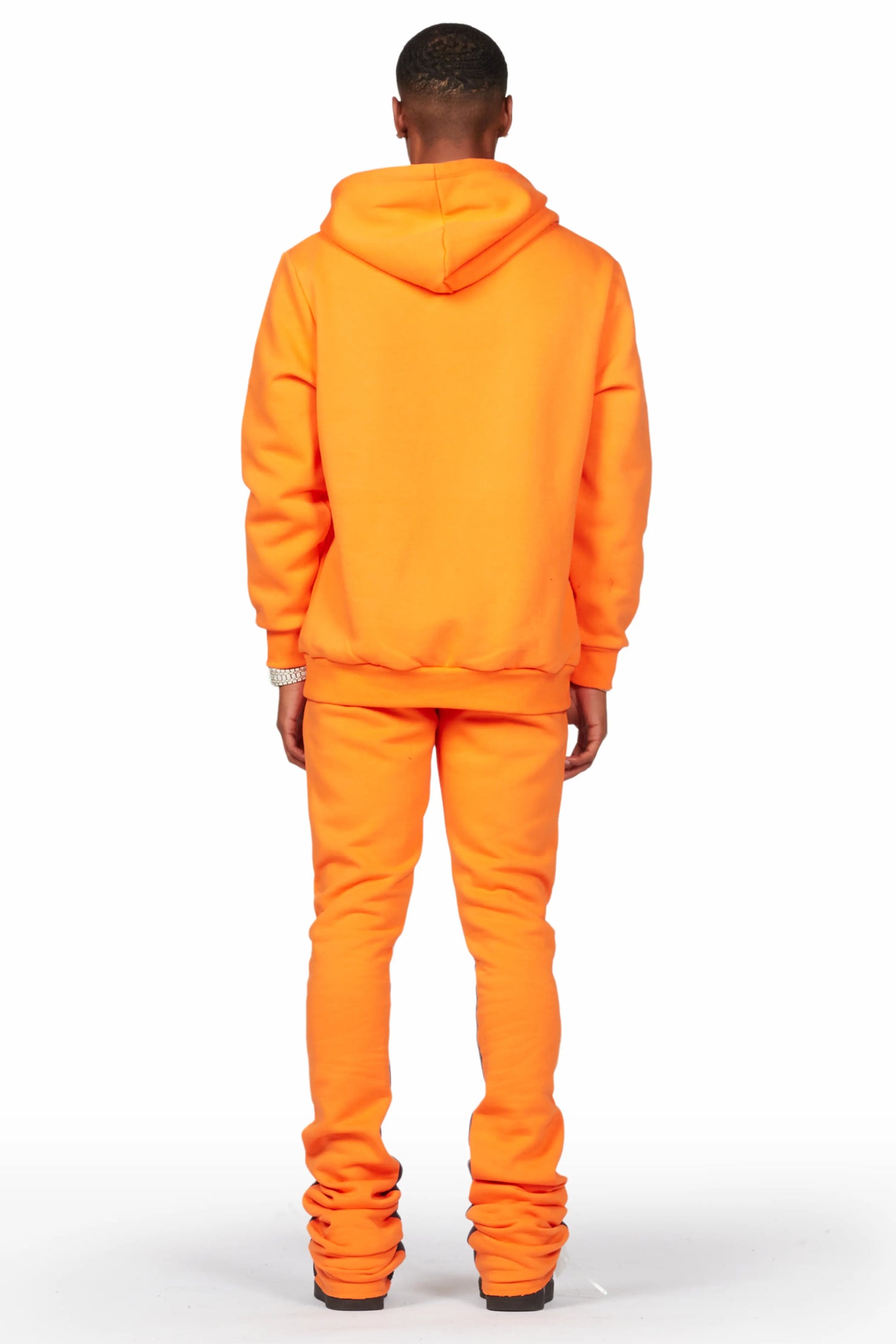 Raffer Orange Hoodie/Super Stacked Flare Pant Set