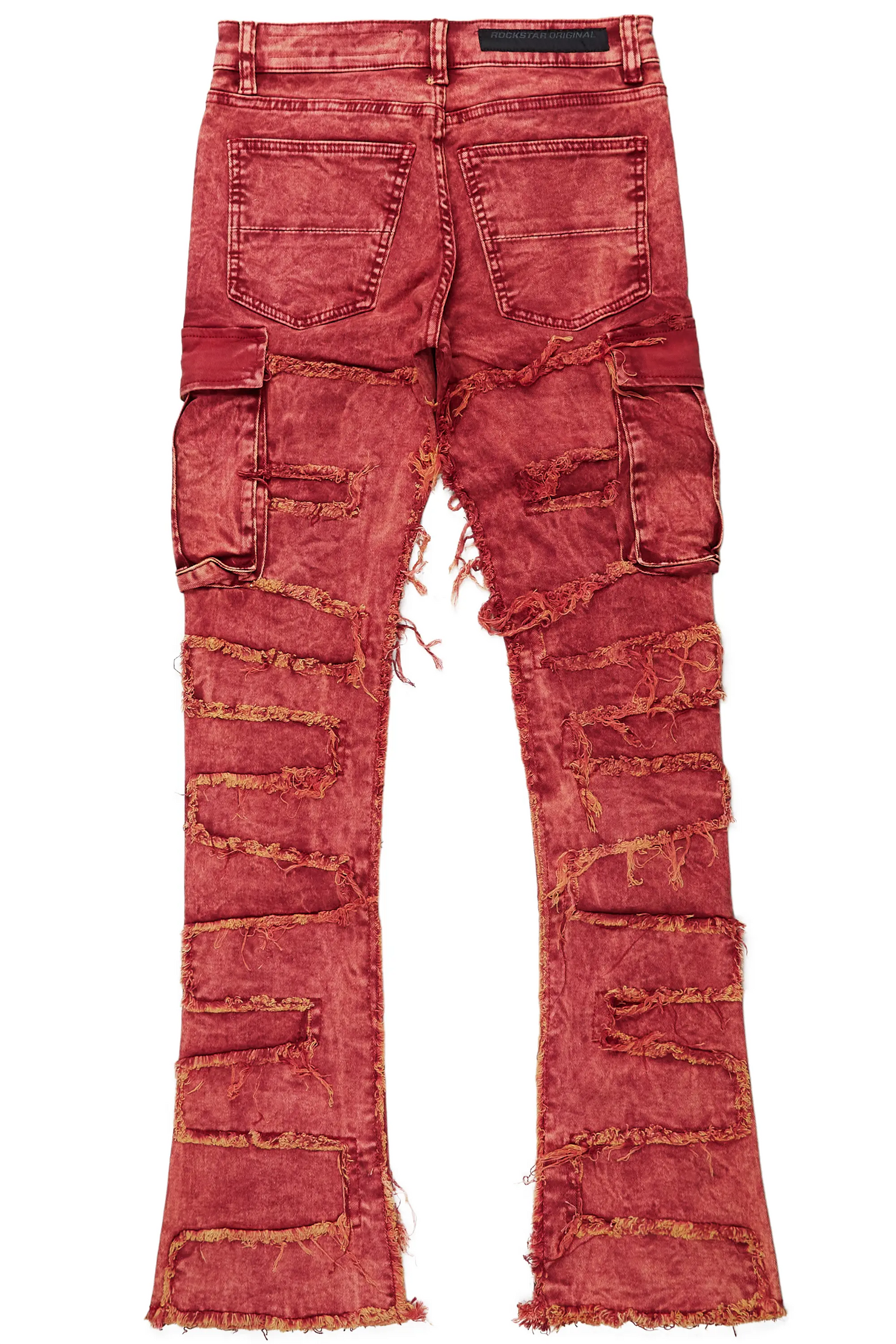 Slater Red Stacked Flare Jean