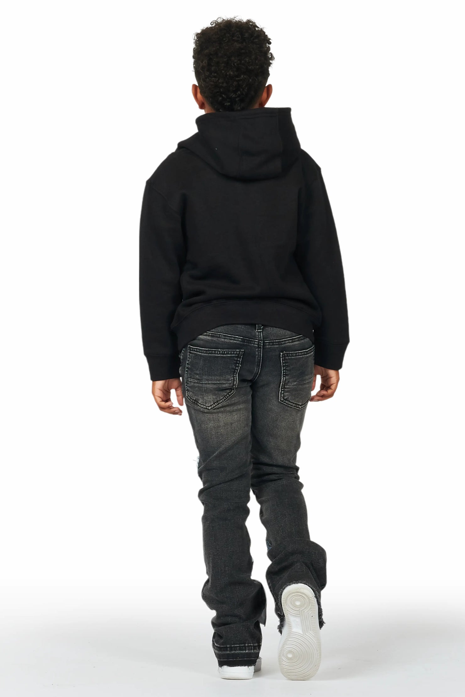 Boys Daria Black Hoodie/Stacked Flare Jean Set