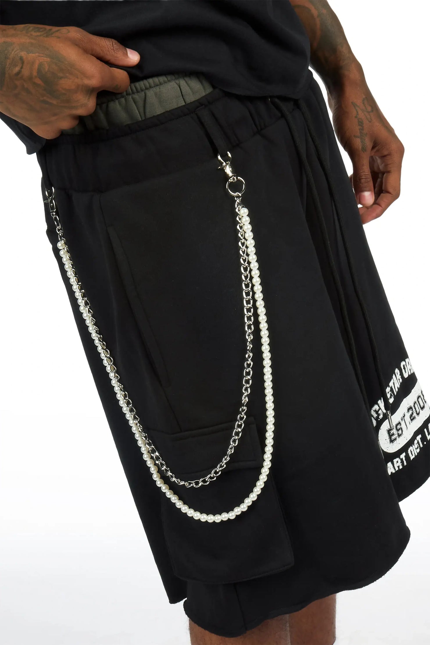 Alexander Black T-Shirt/ Double Waisted Short Set