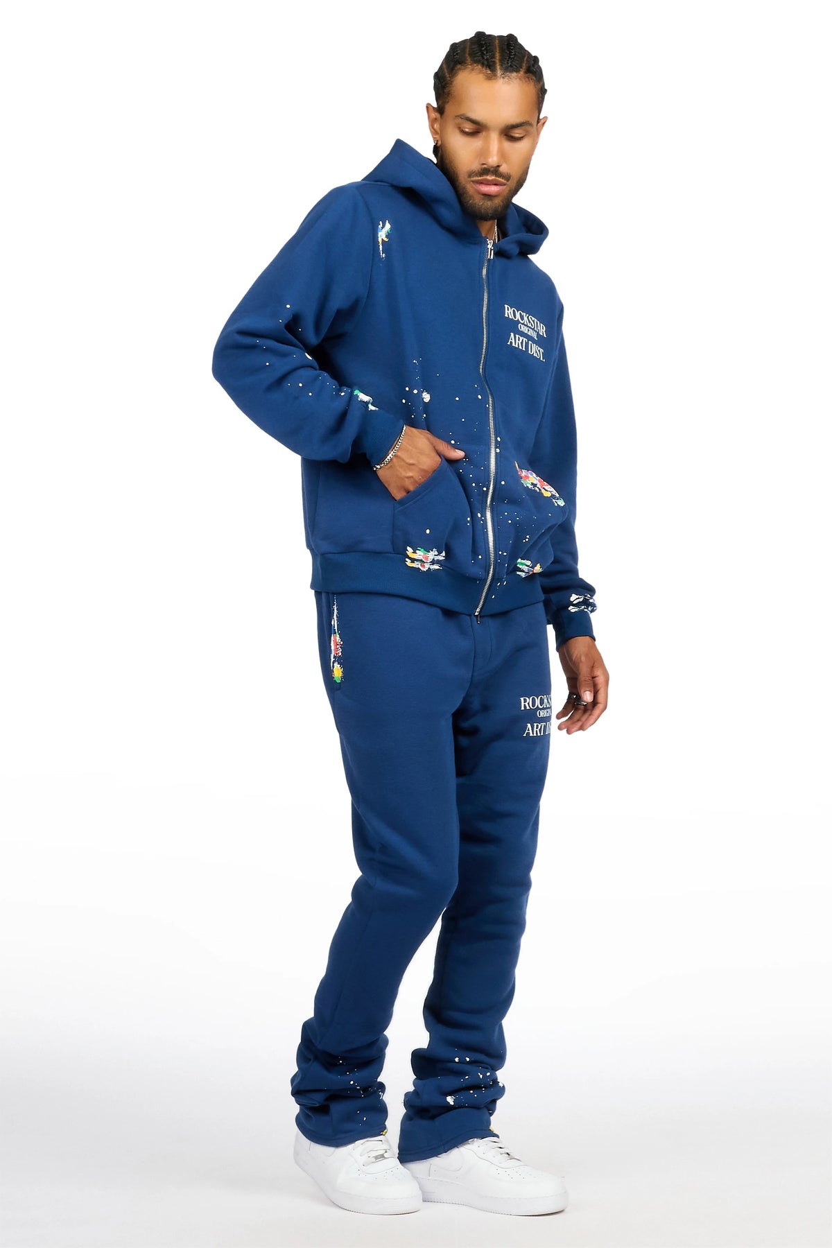 Art Dist Navy Zip Up Hoodie/Stacked Track Set