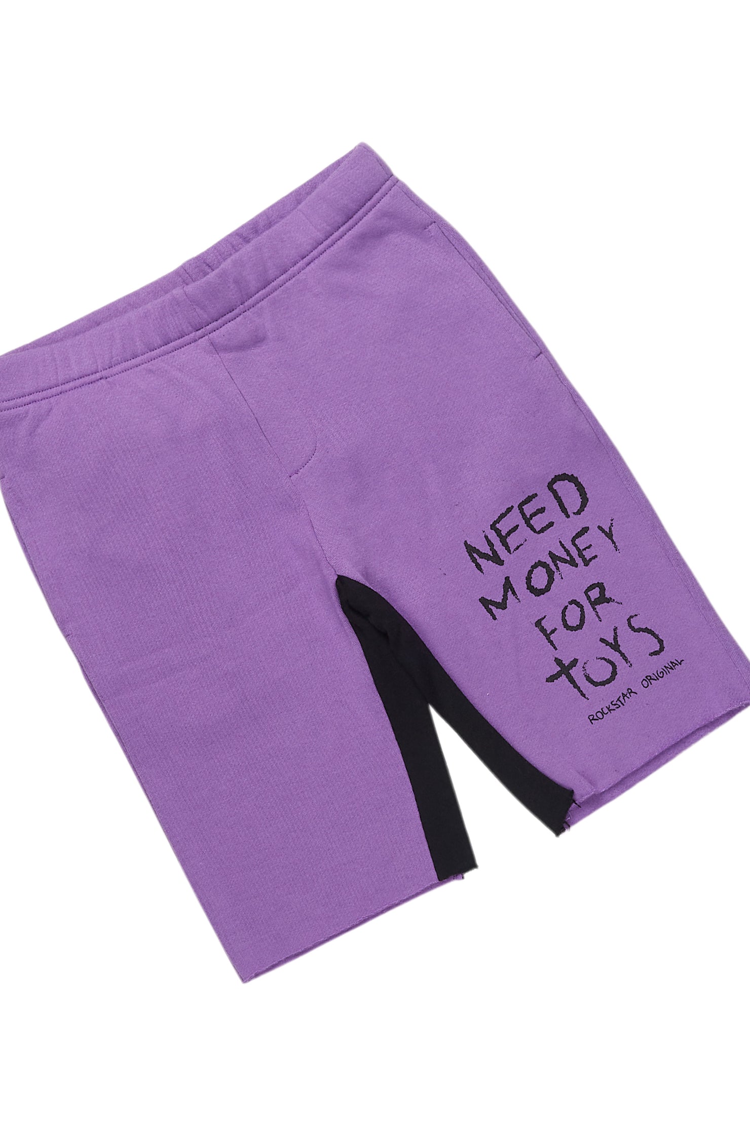 Girls M4 Toys Grey/Purple T-Shirt Short Set