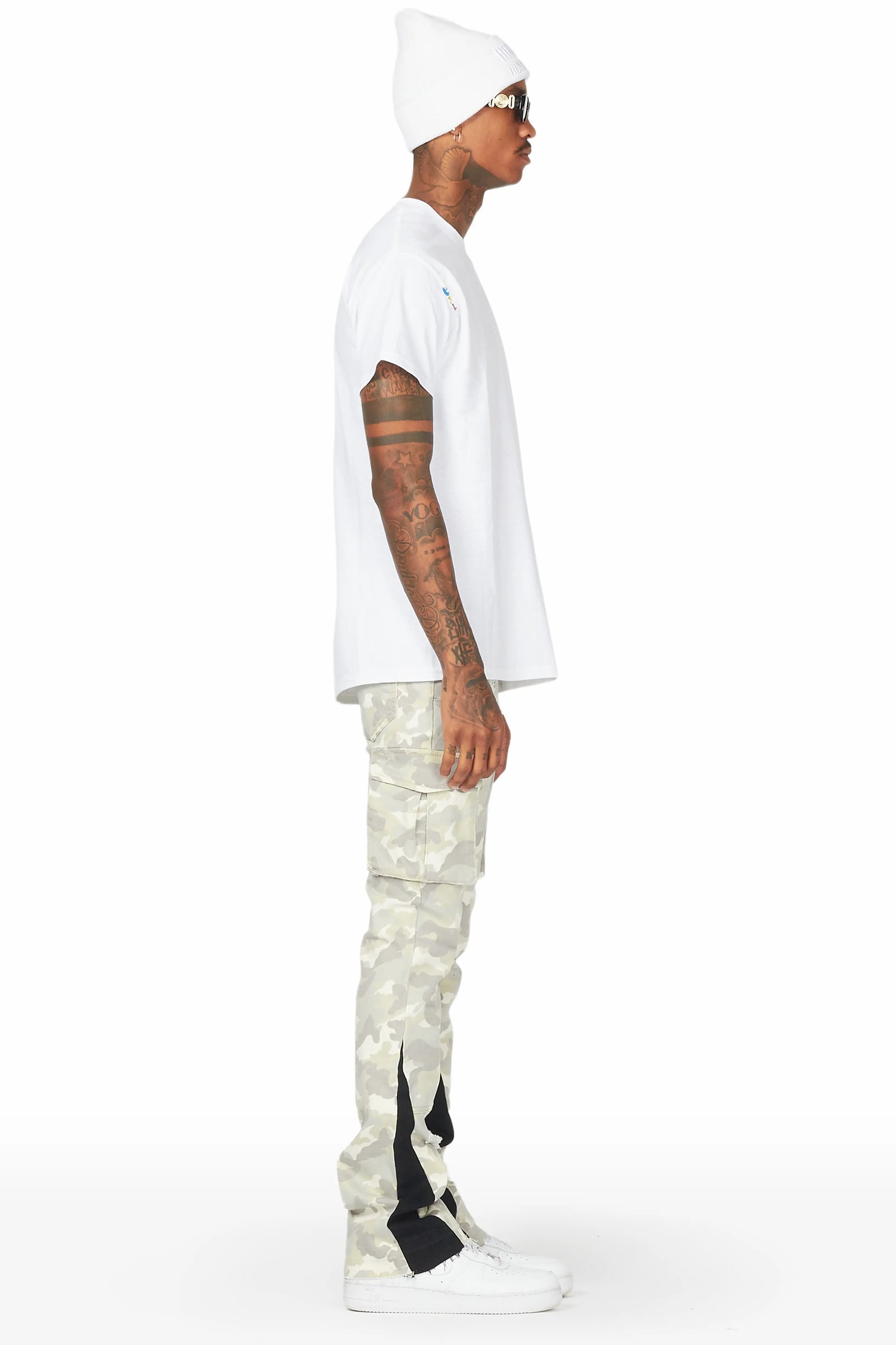Decimus Light Camo Stacked Flare Jean