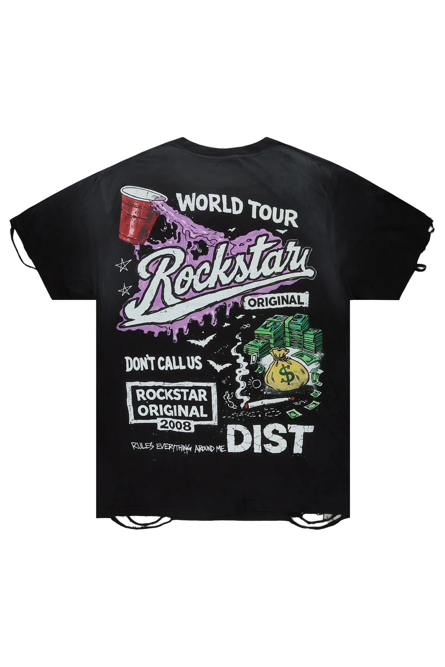 Batts Black Oversized Graphic T-Shirt