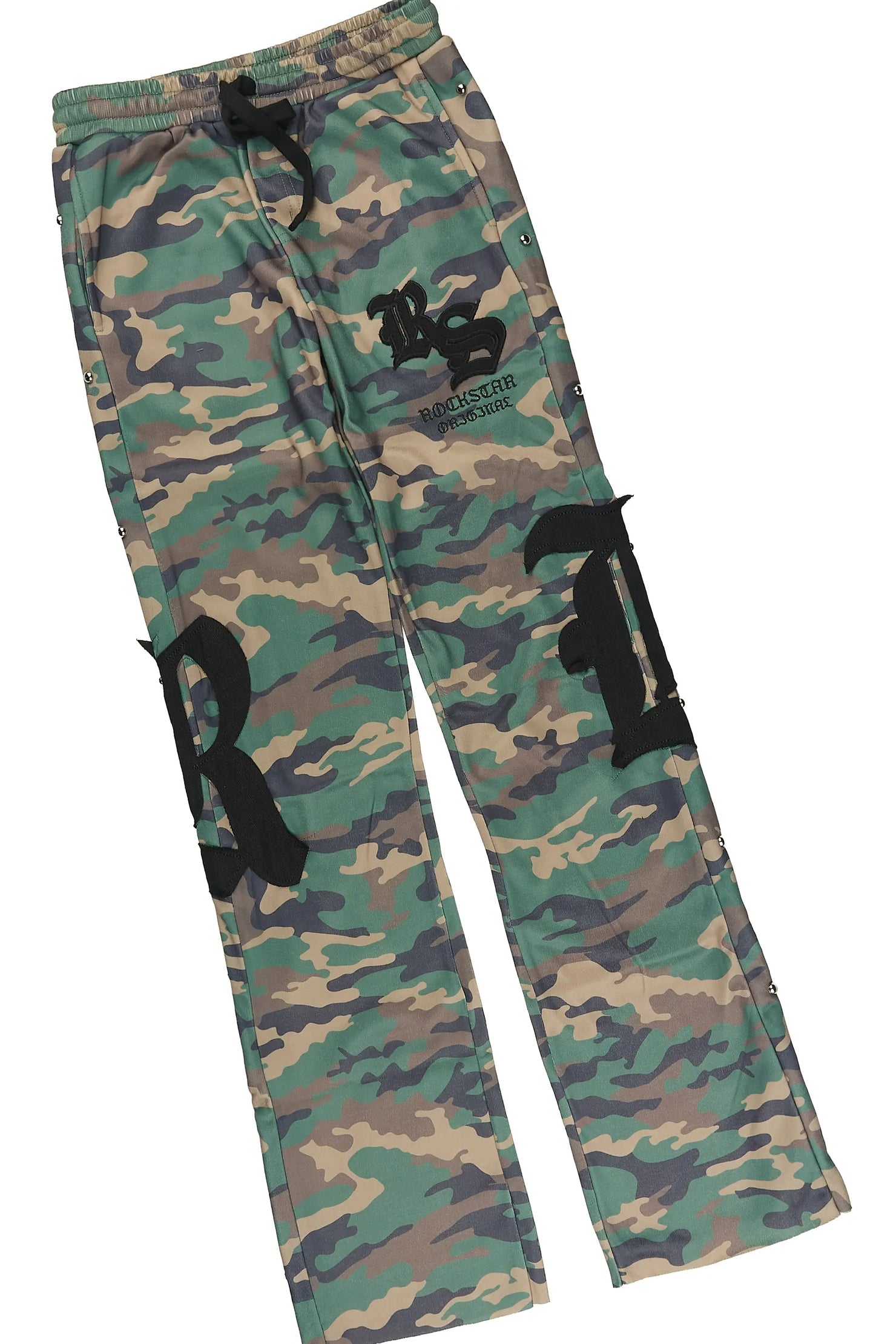 Boys Shire Camo/Black Zip Up Hoodie Stacked Track Set