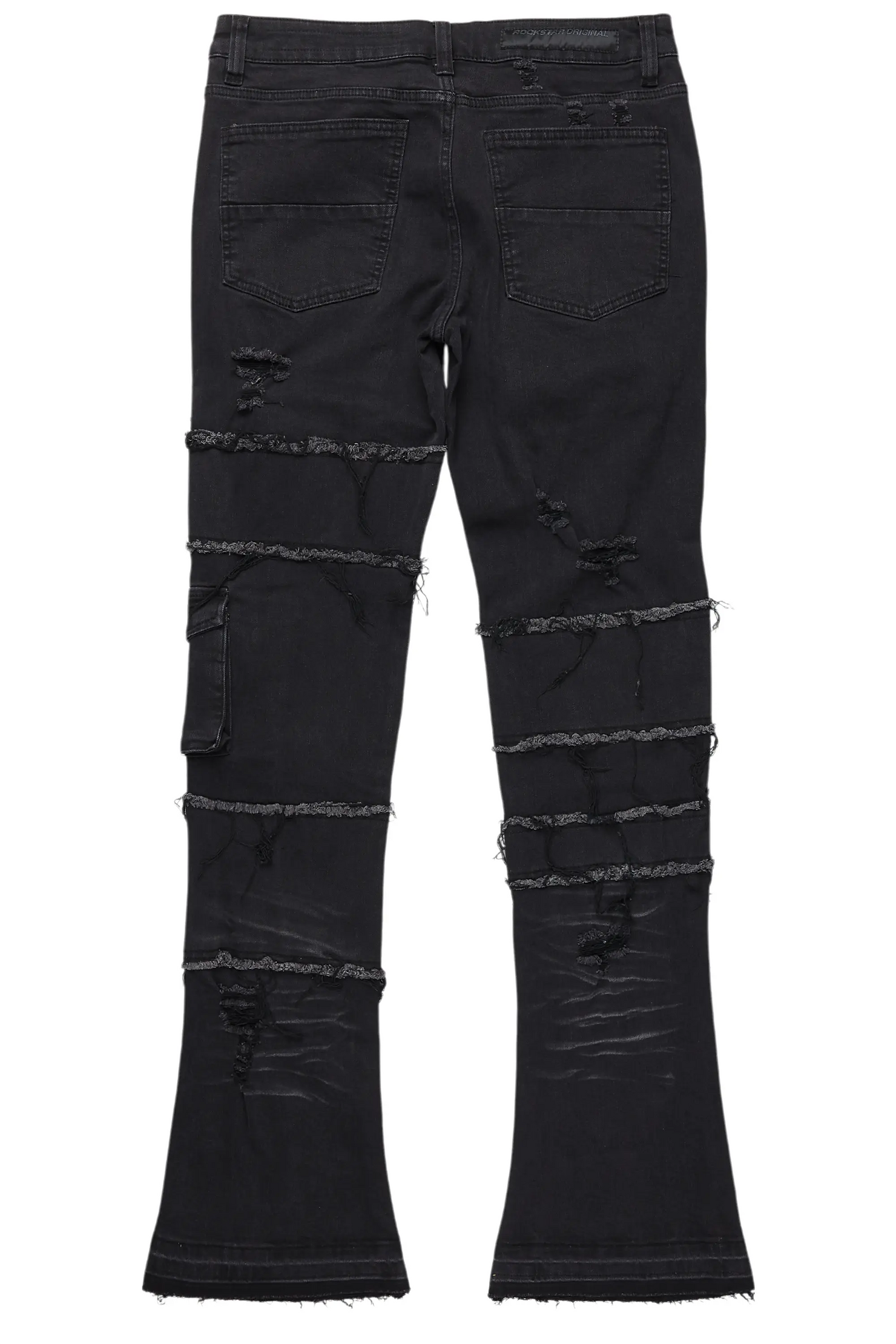 Folly Dark Grey Painter Stacked Flare Jean